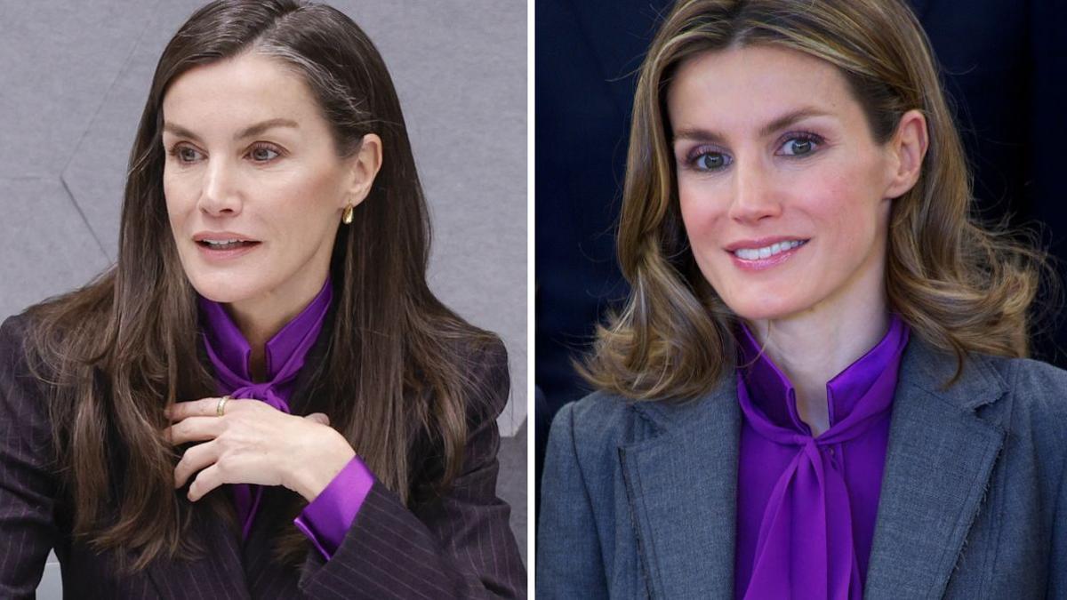 La reina Letizia rescata una blusa de cuando era princesa