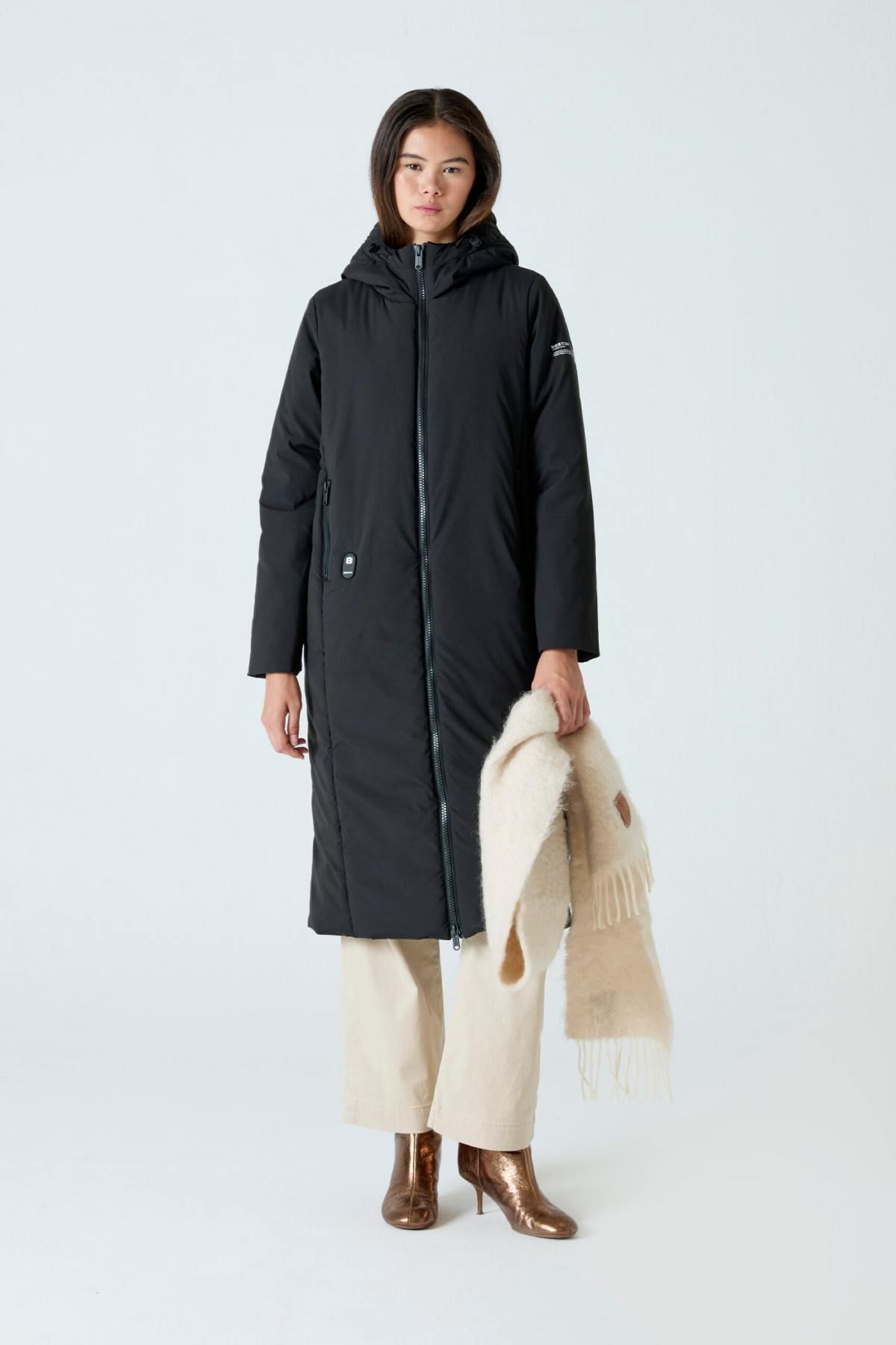 Manteau noir charbon Heat 28