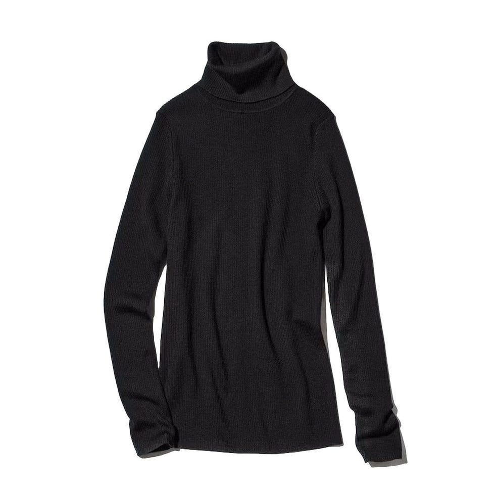 Col roulé côtelé en mérinos Col roulé côtelé en mérinos