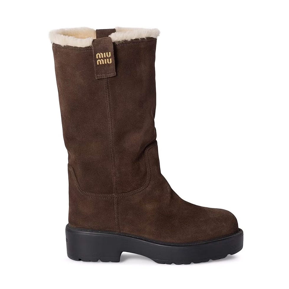 Bottes mi-mollet en daim et peau lainée Bottes mi-mollet en daim et peau lainée