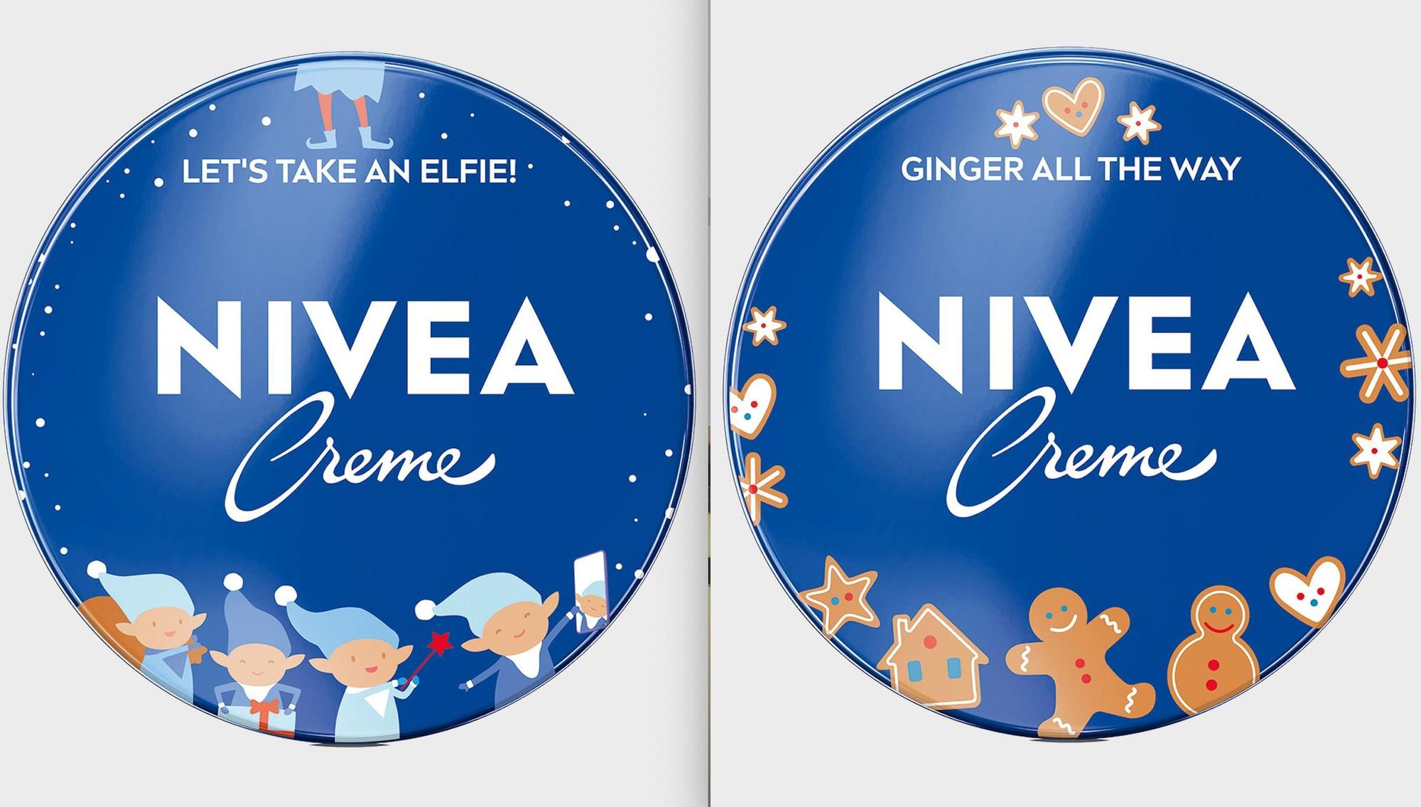 Conception de Noël de bouteille bleue Nivea