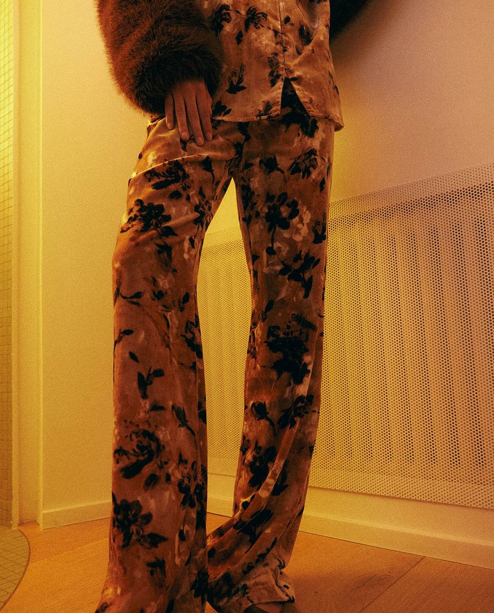 Pantalon en velours imprimé