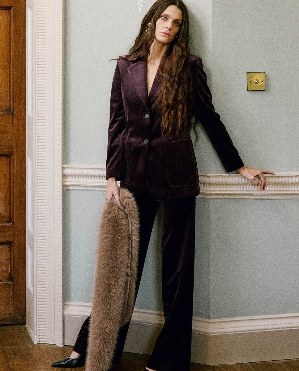 Pantalon en velours violet