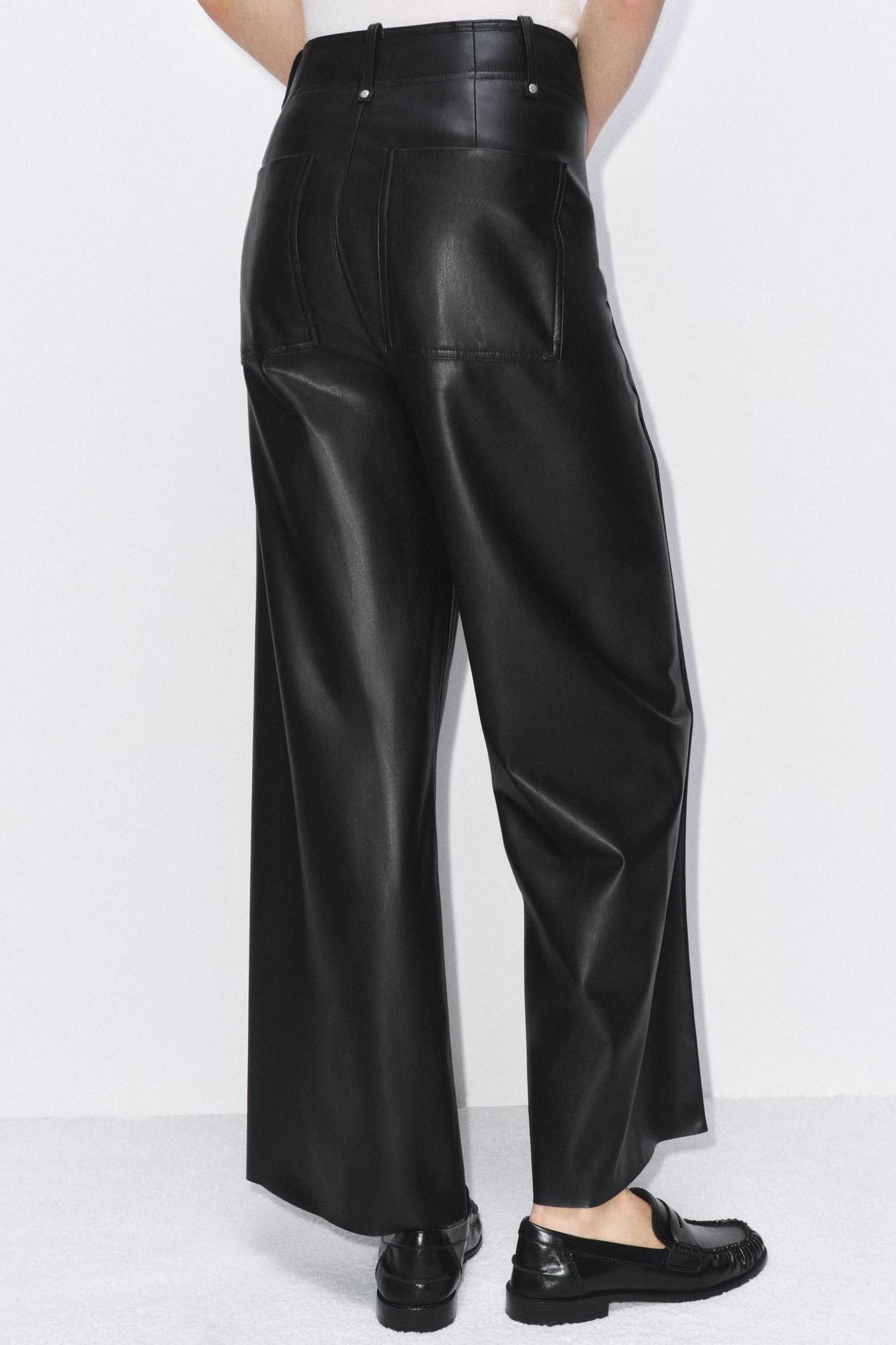 Pantalon en cuir noir