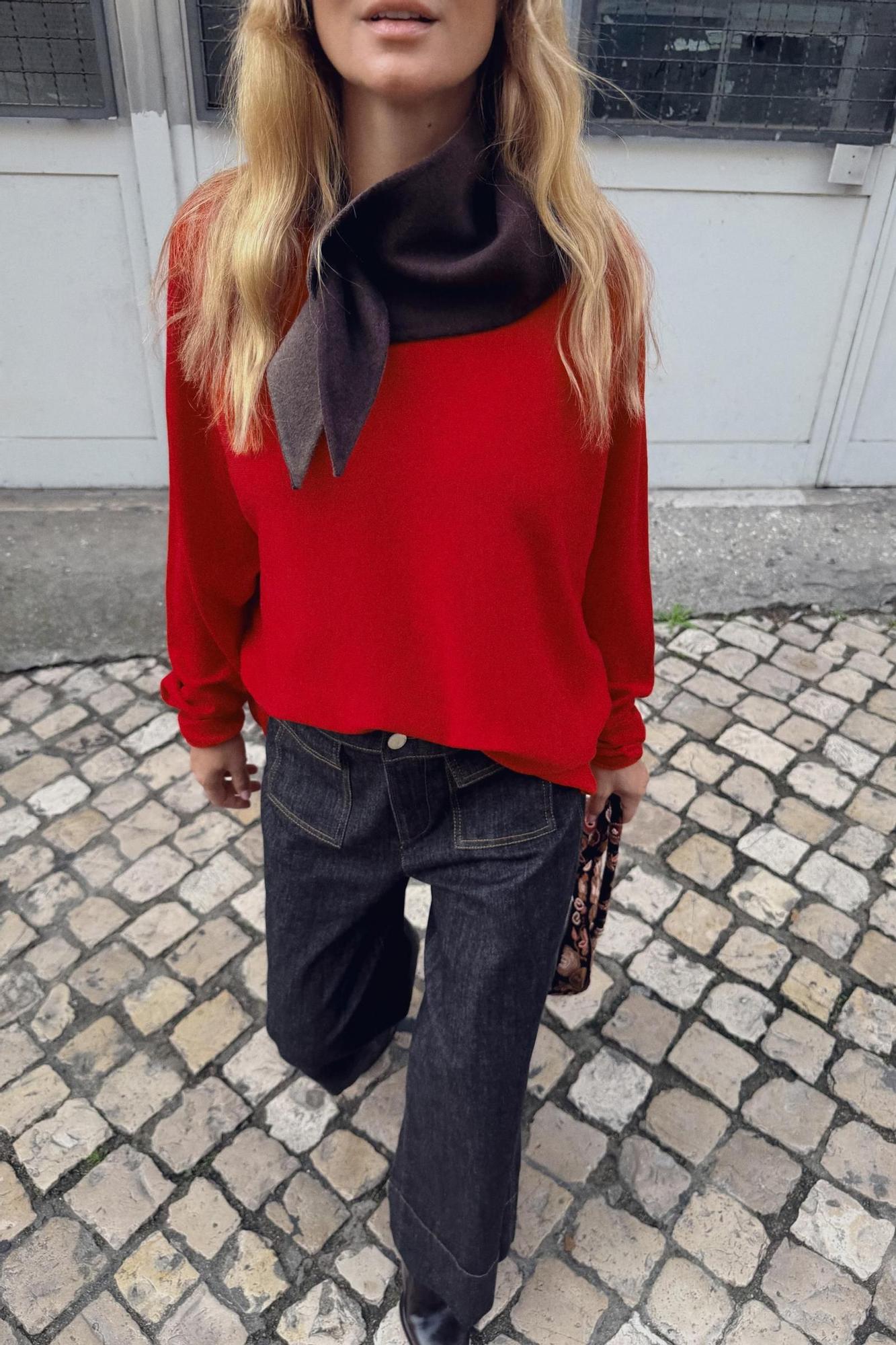 Pull en laine rouge