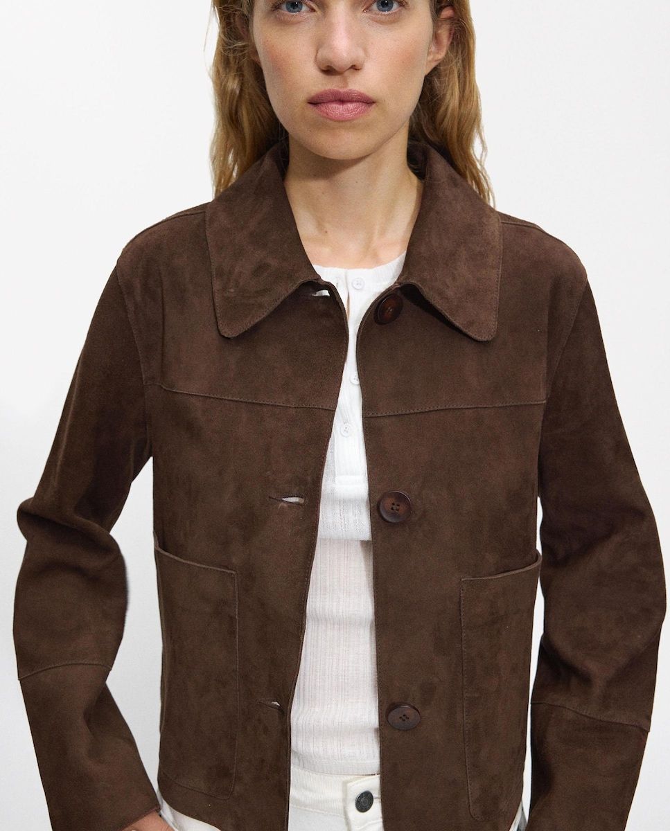 Veste en daim marron