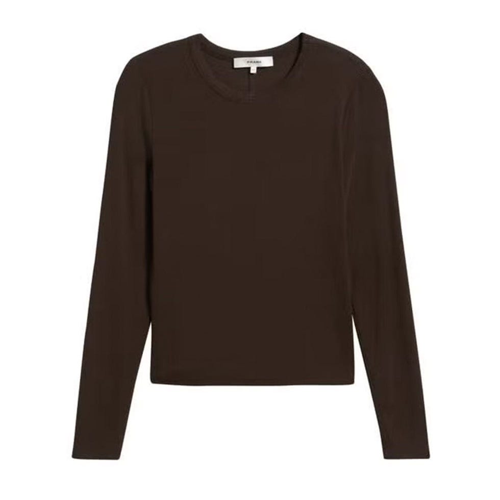 Haut côtelé à col rond 