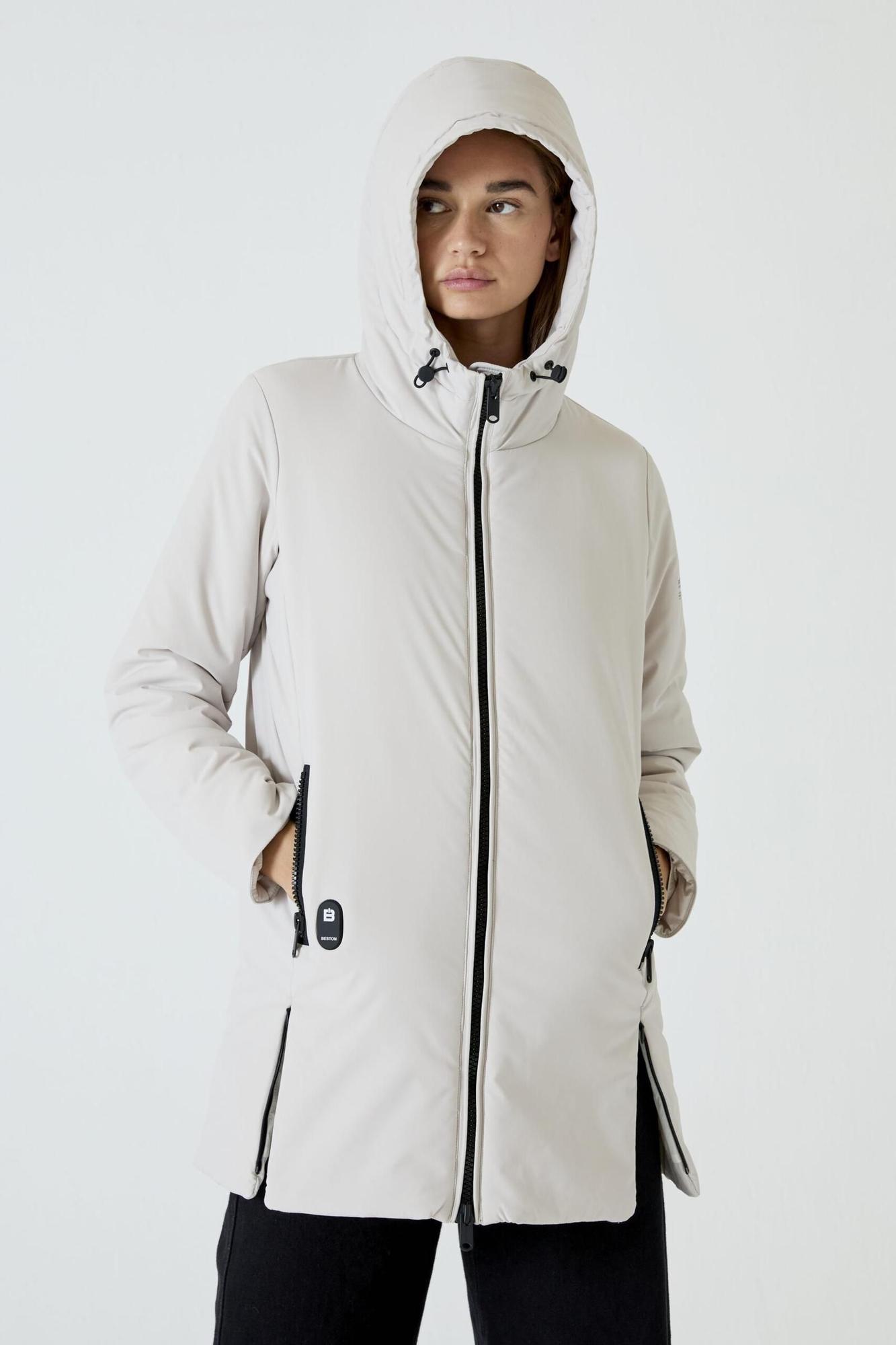 Doudoune droite blanche chauffante