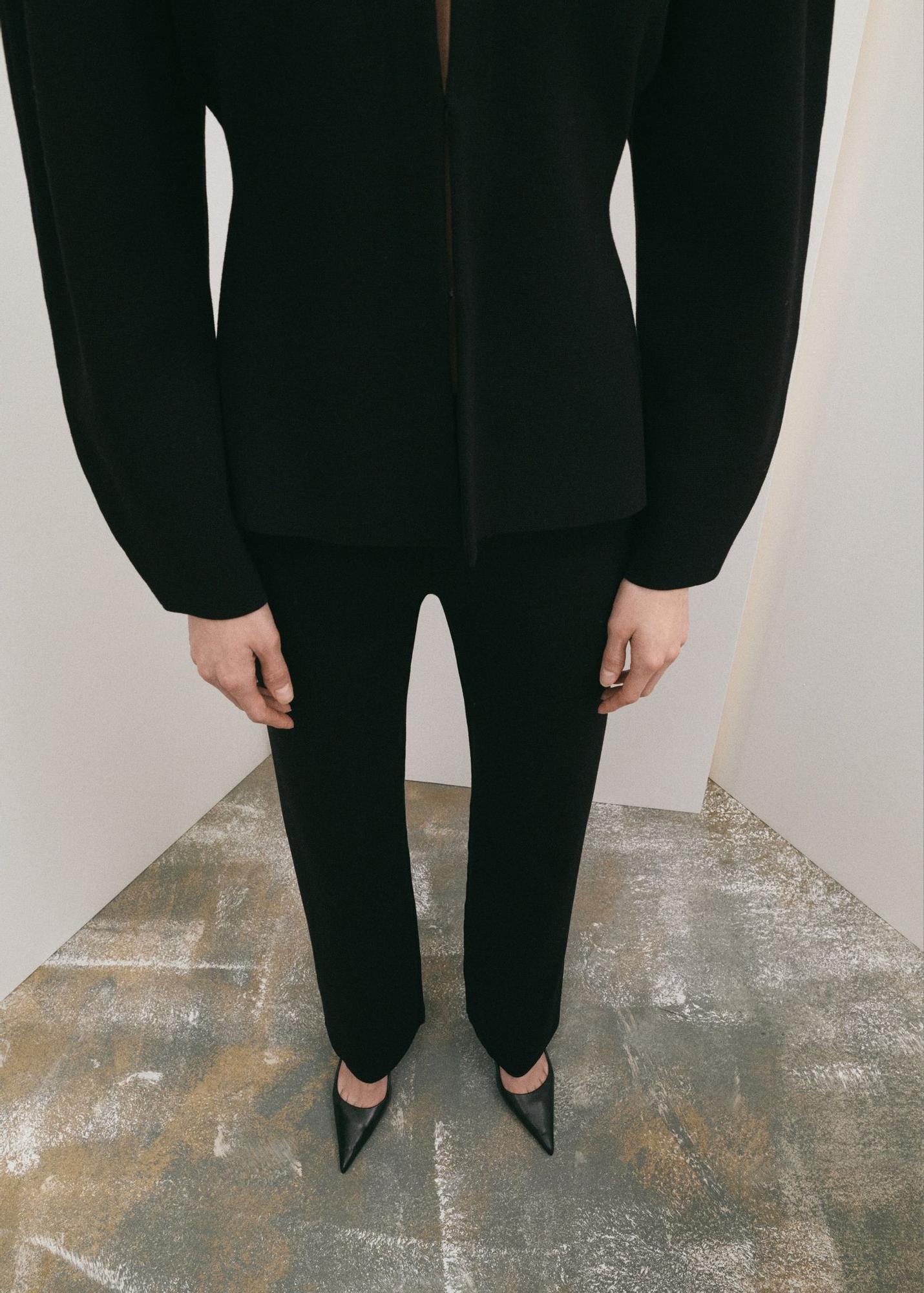 Pantalon de costume en tricot noir