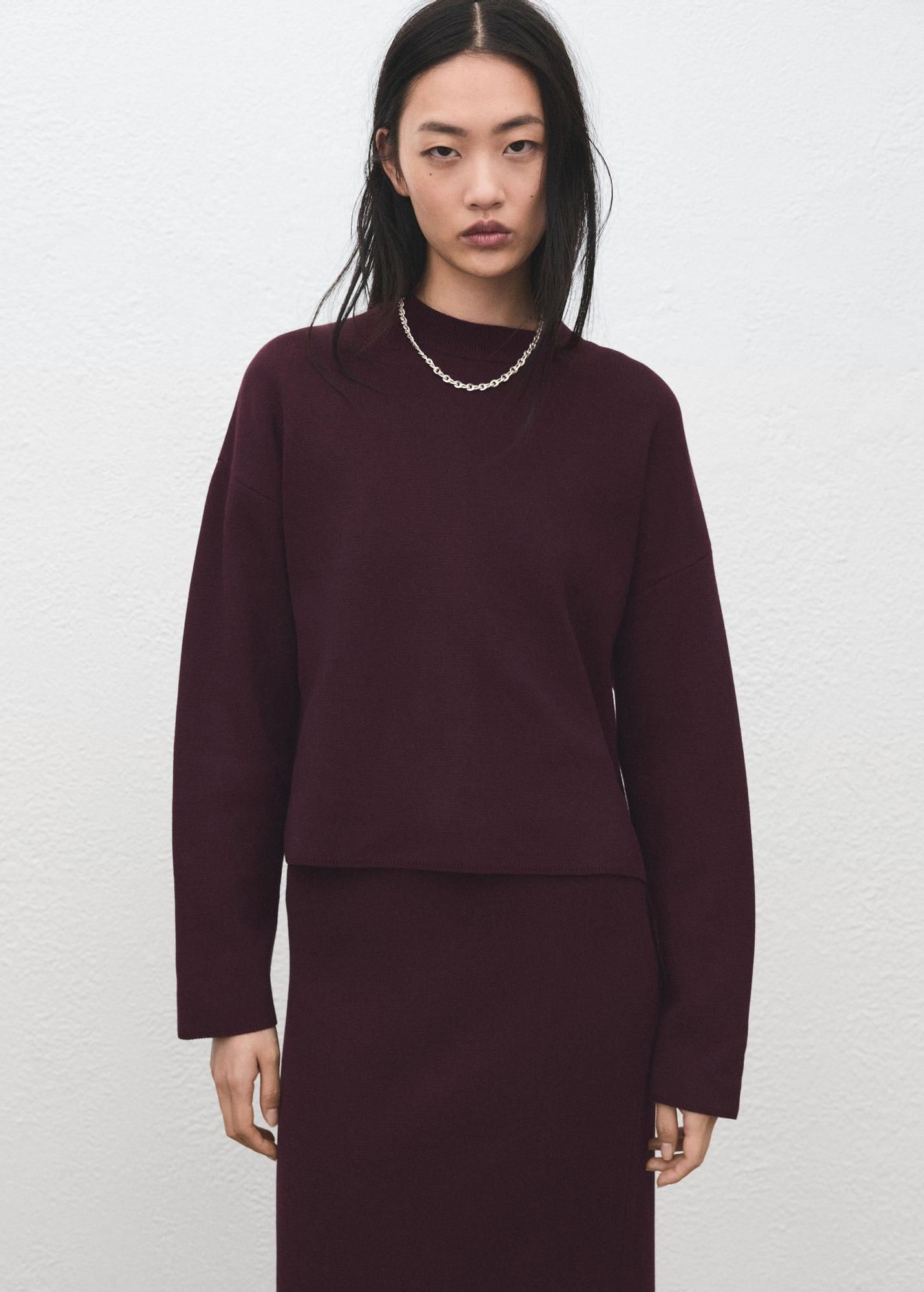 Pull en maille bordeaux