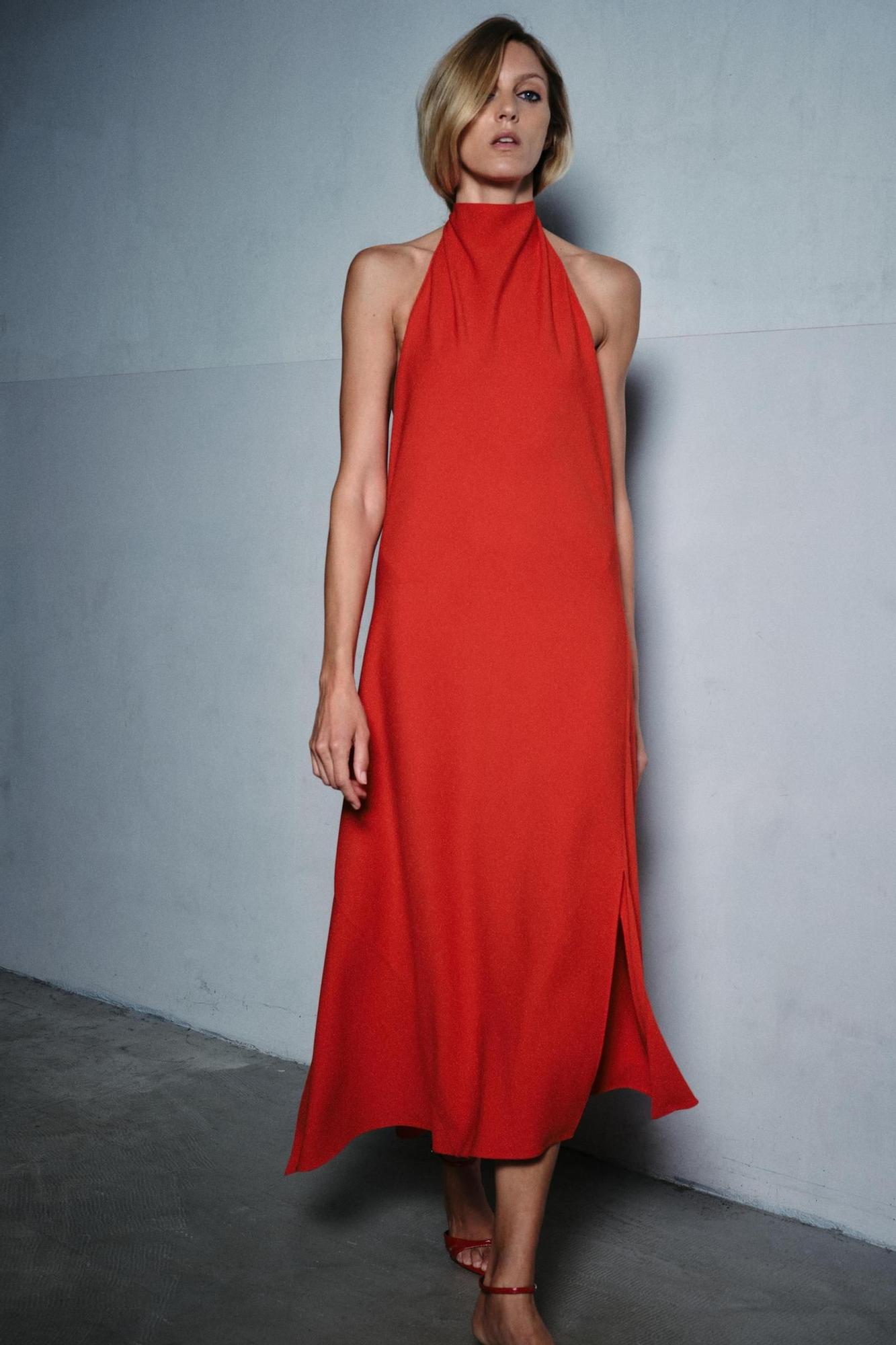 Robe longue dos nu rouge