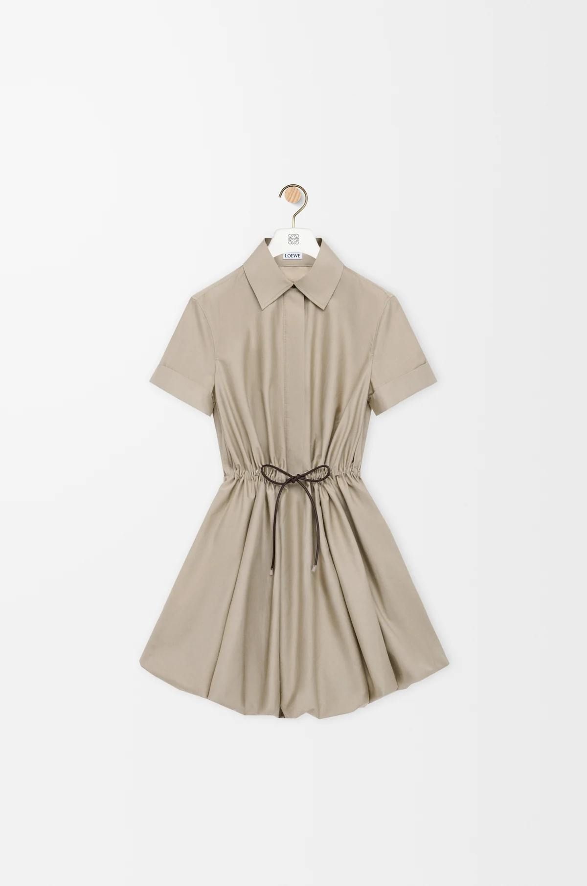 Robe à manches courtes en coton et soie