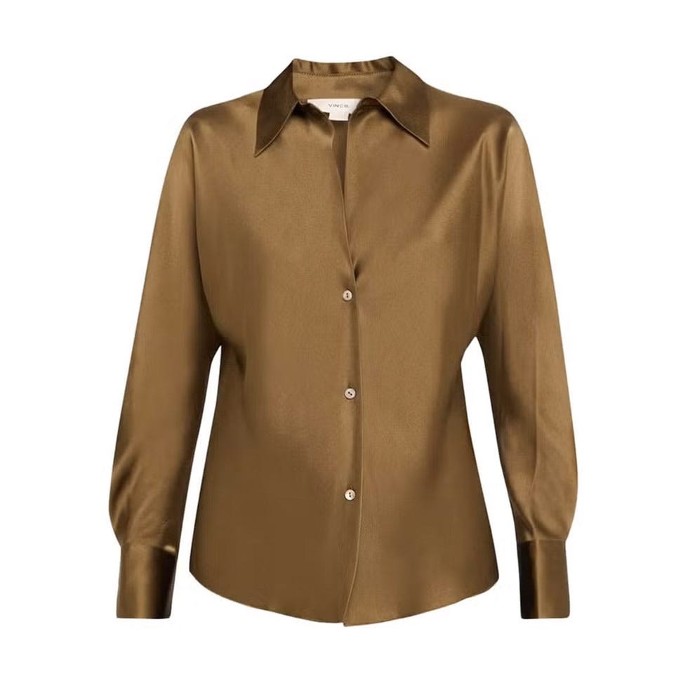 Blouse à manches longues en soie biaisée