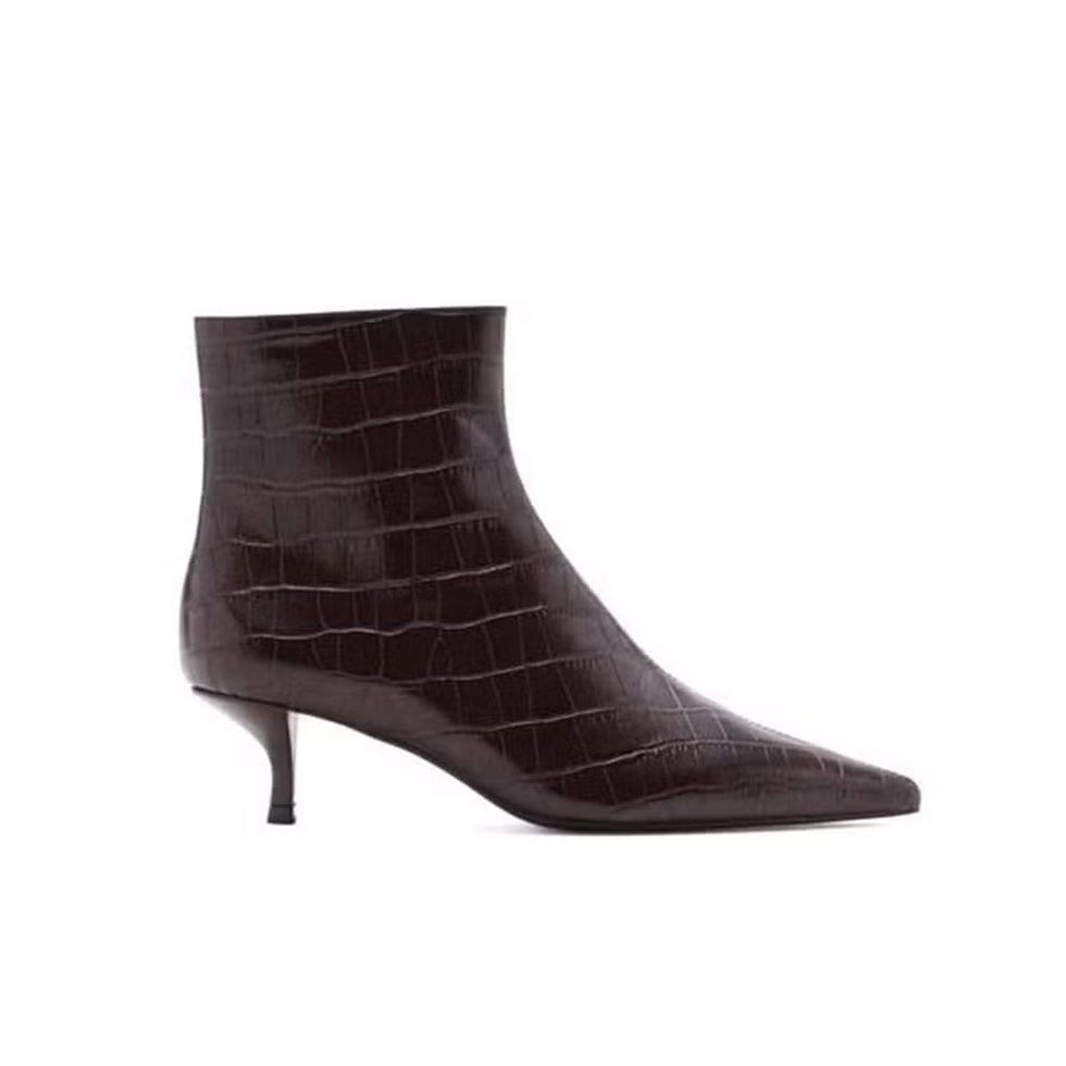 Bottines en relief croco