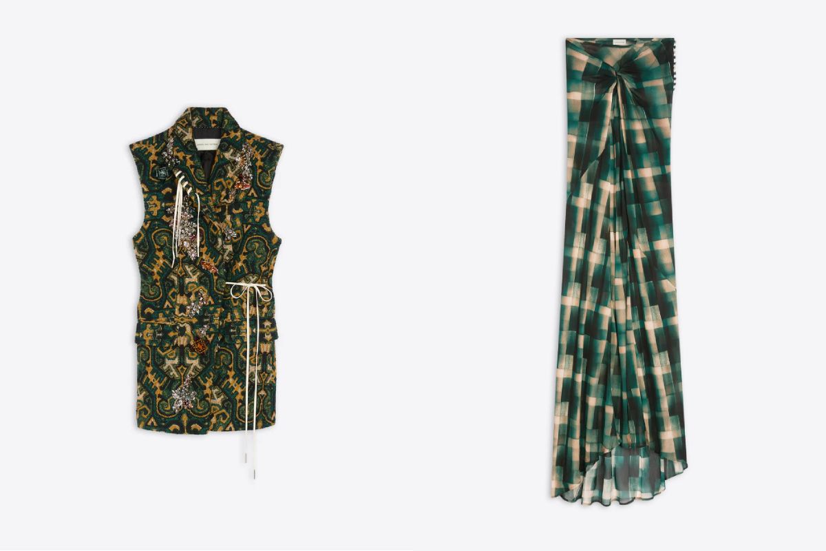 Gilet et jupe par Dries Van Noten