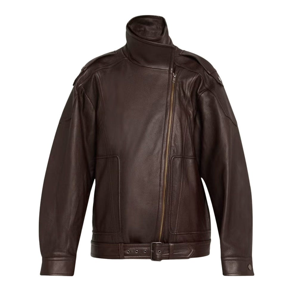 Blouson aviateur oversize en cuir