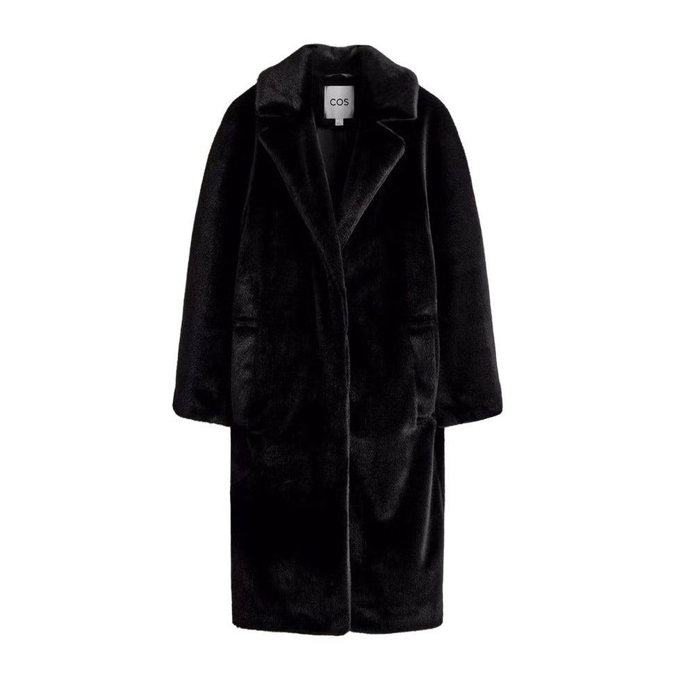 Manteau long effet fourrure