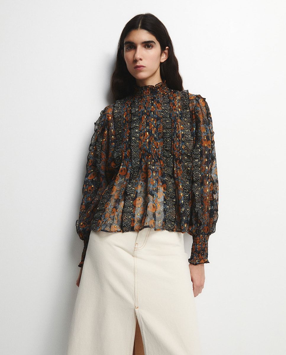 Blouse imprimée lurex