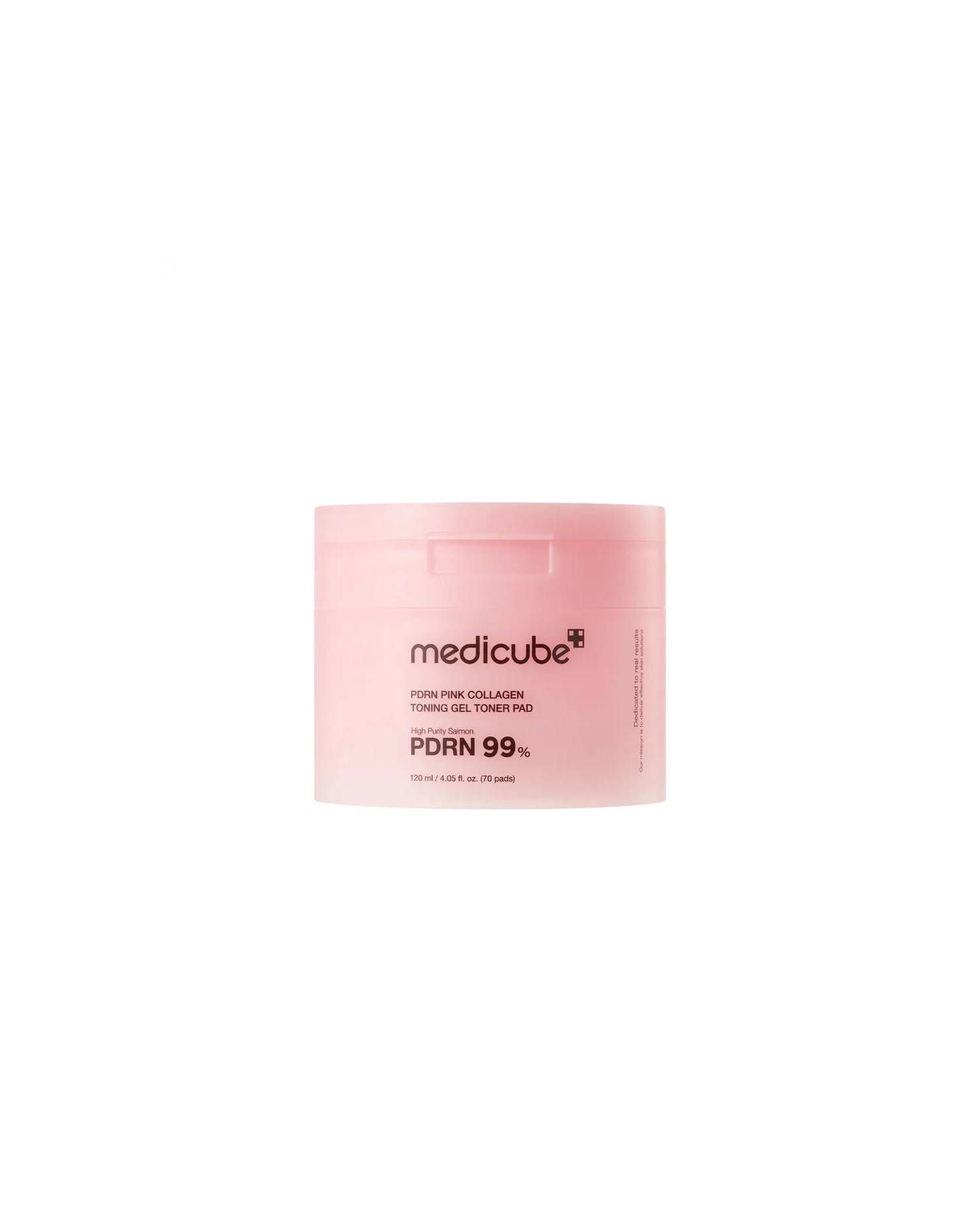 Tampon tonique en gel tonifiant au collagène rose PDRN de medicube. Coussinets à effet comblant qui améliorent la fermeté de la peau, tout en la calmant et en affinant sa texture.