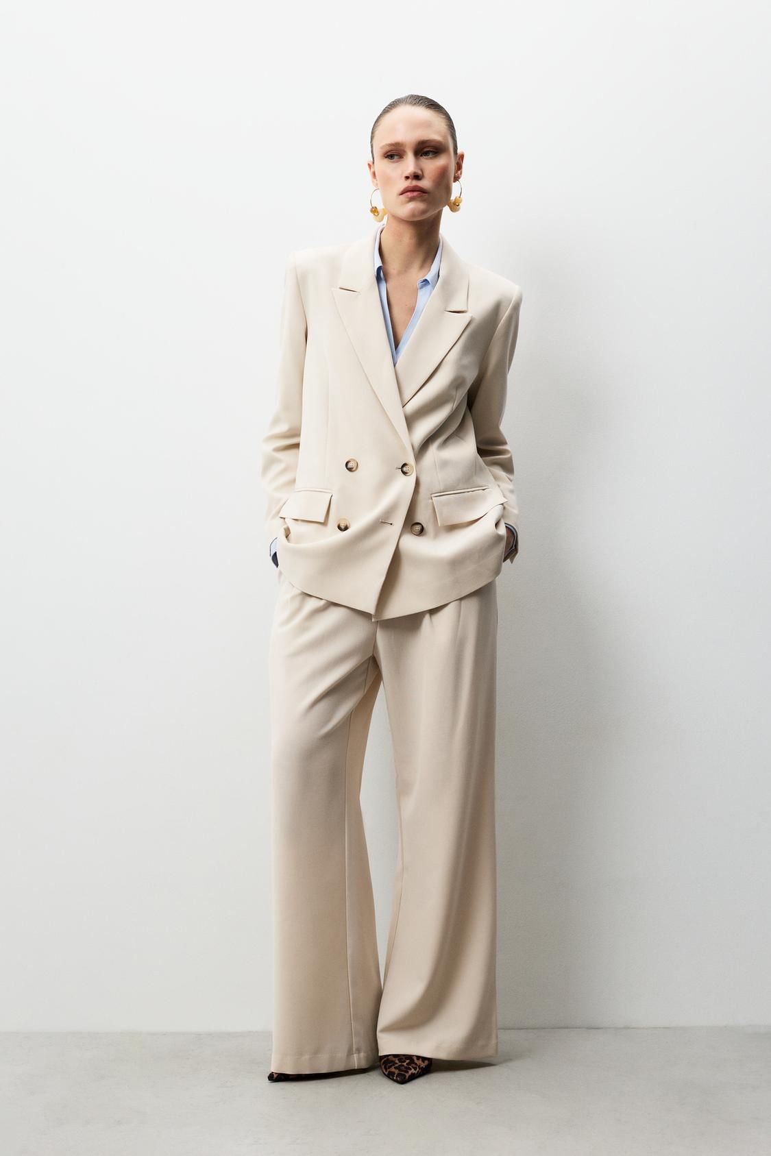 Pantalon plissé blanc