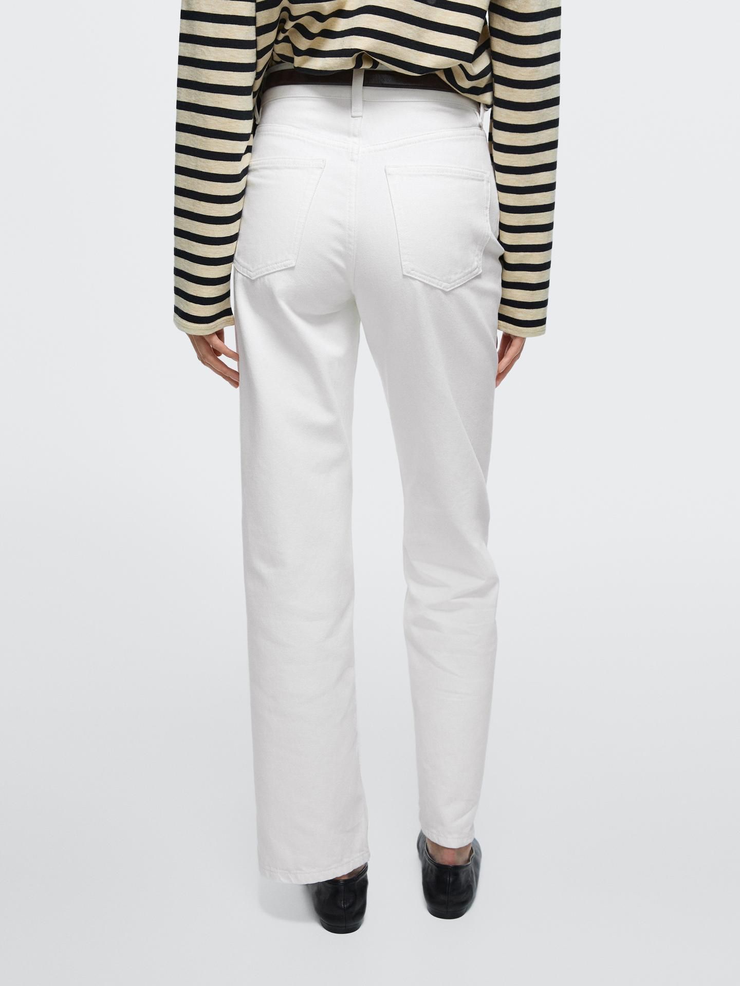 Jean droit taille haute blanc