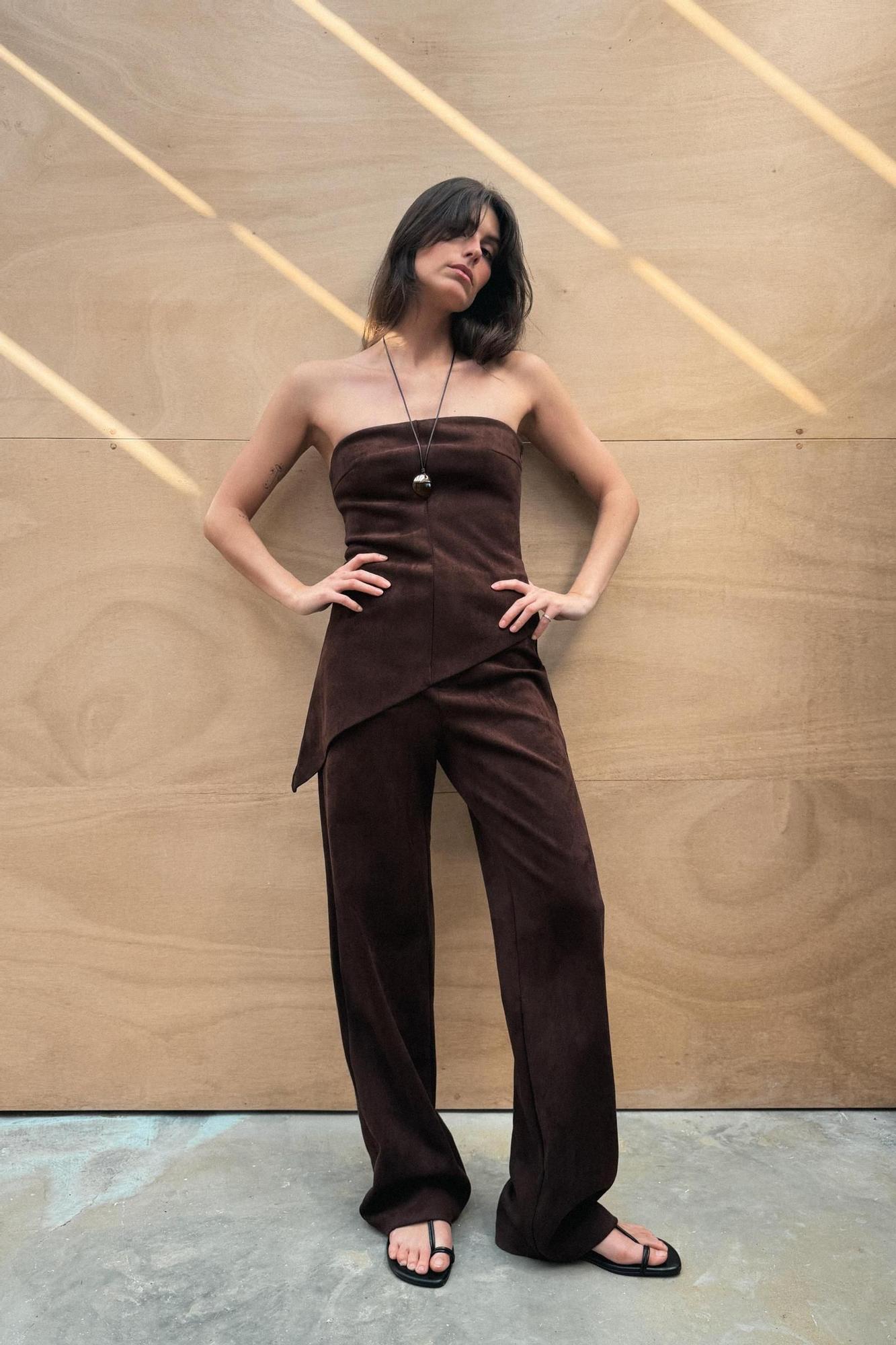 Pantalon en daim marron