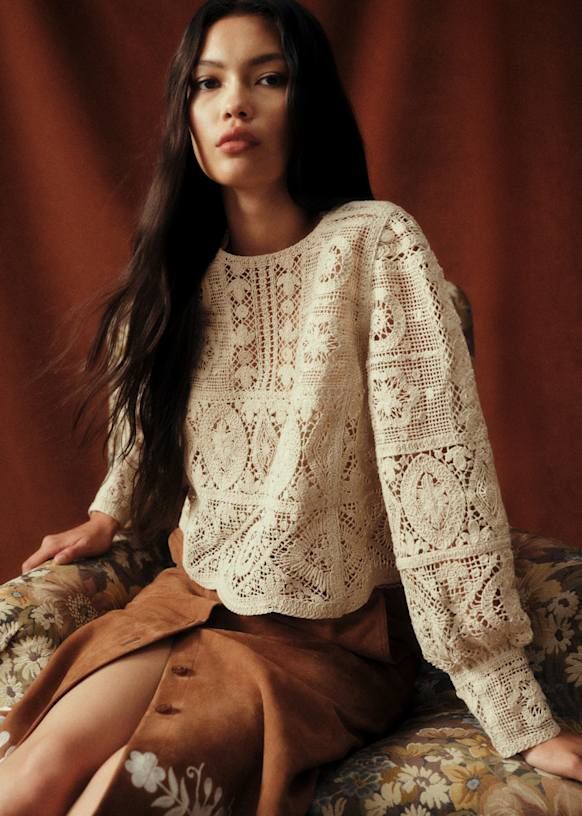 Blouse guipure brute