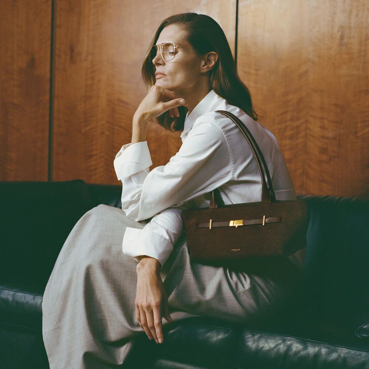 Sac allongé Demellier (455 euros).