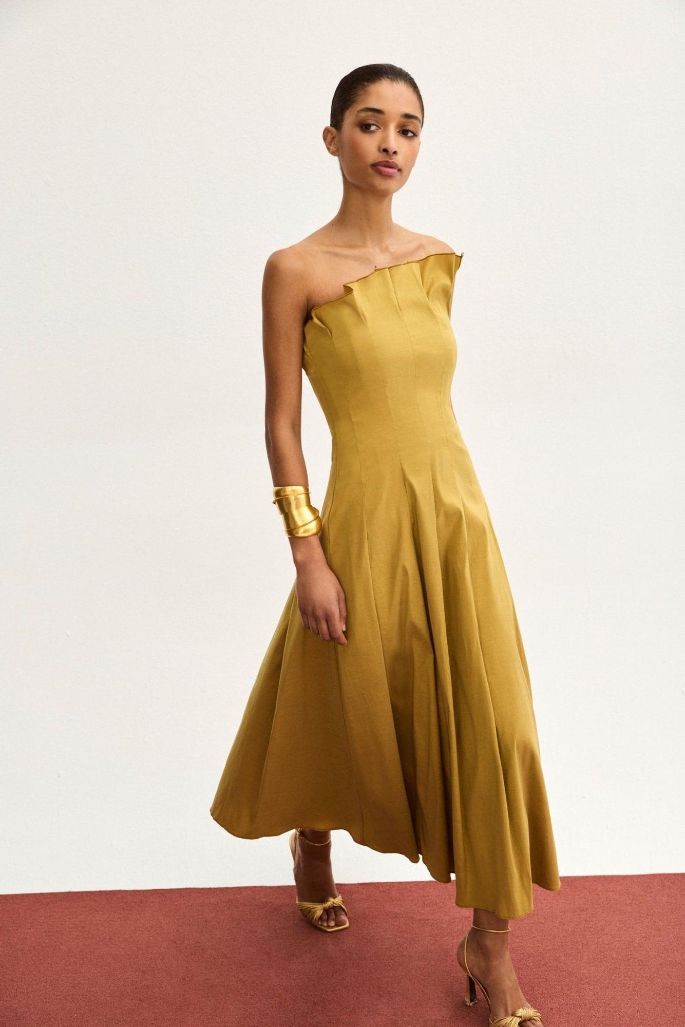 Robe d'invité bustier verte