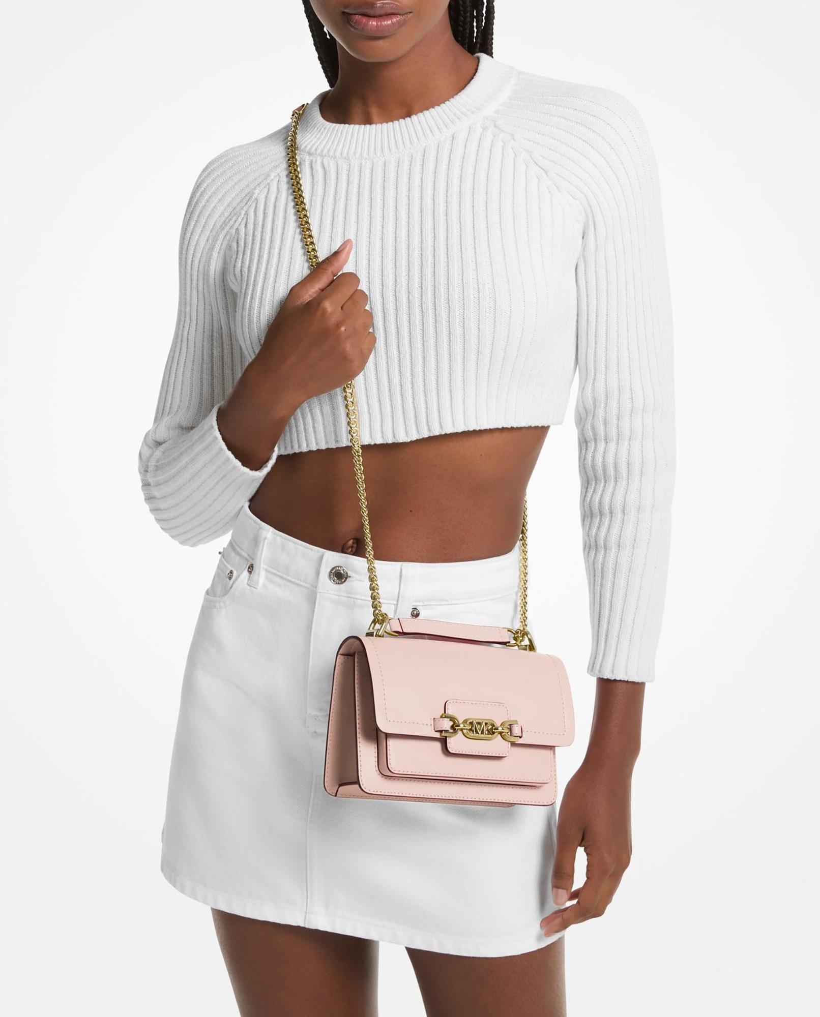 Sac en cuir rose poudré