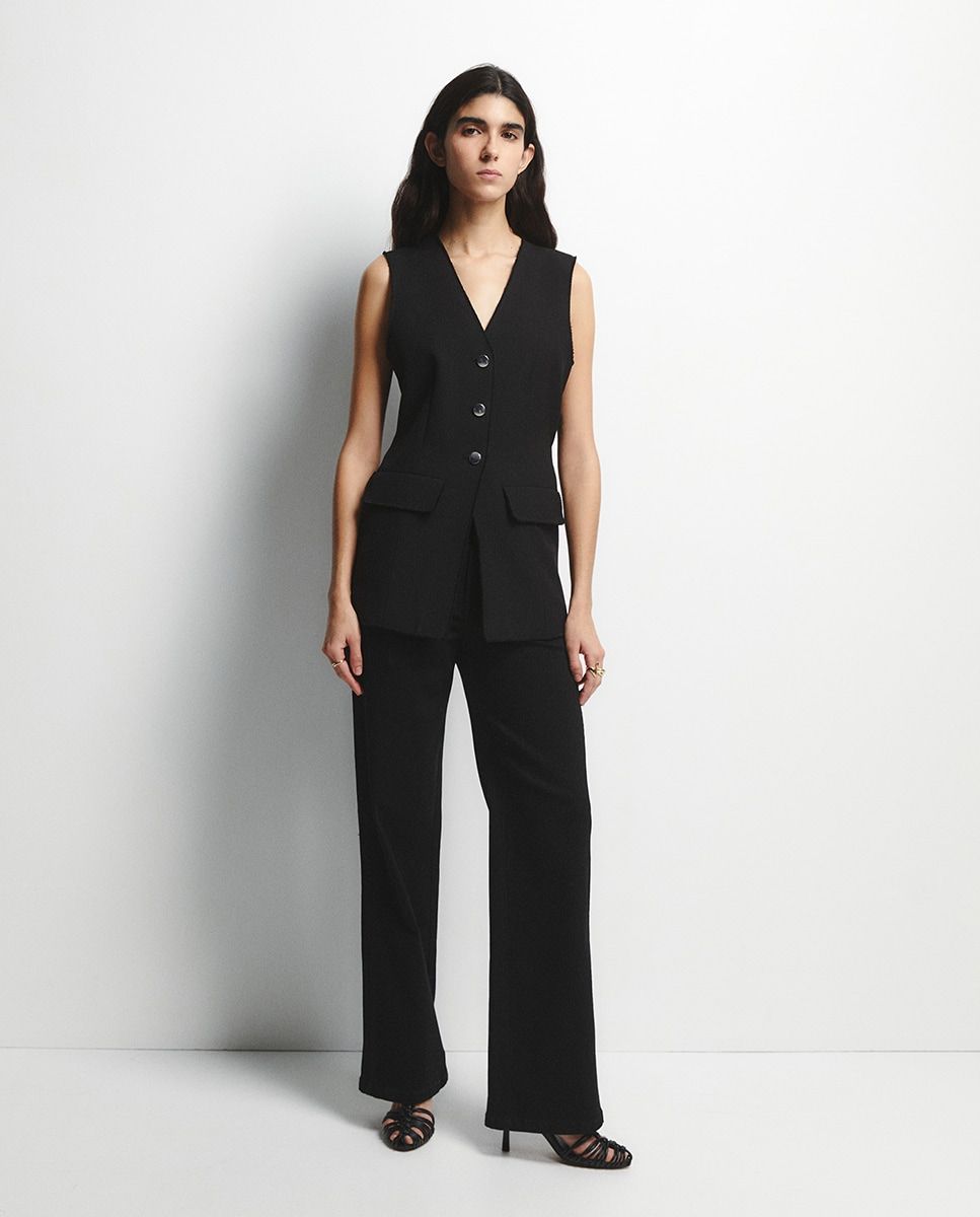 Ensemble gilet et pantalon plissé