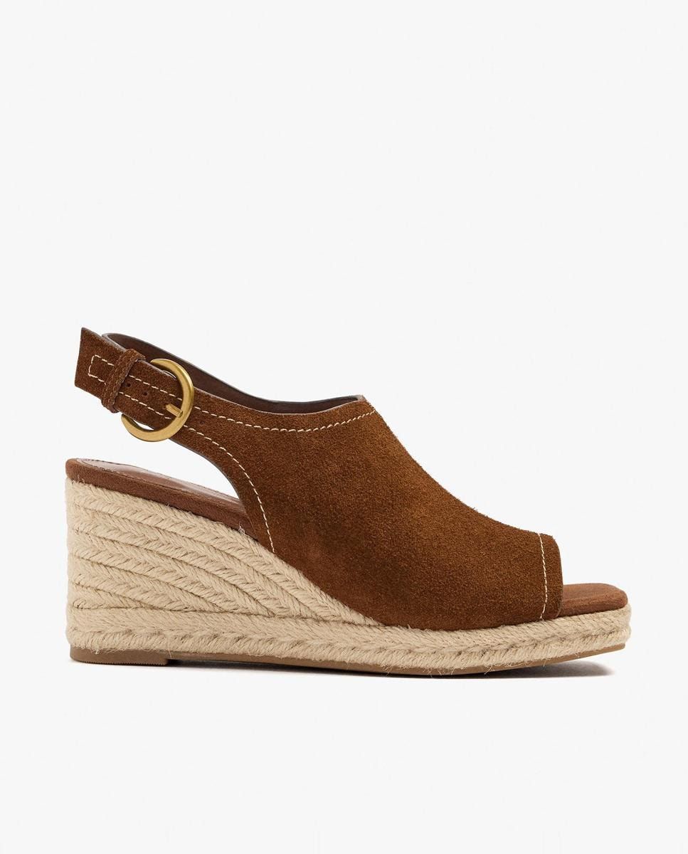 Sandales compensées en cuir