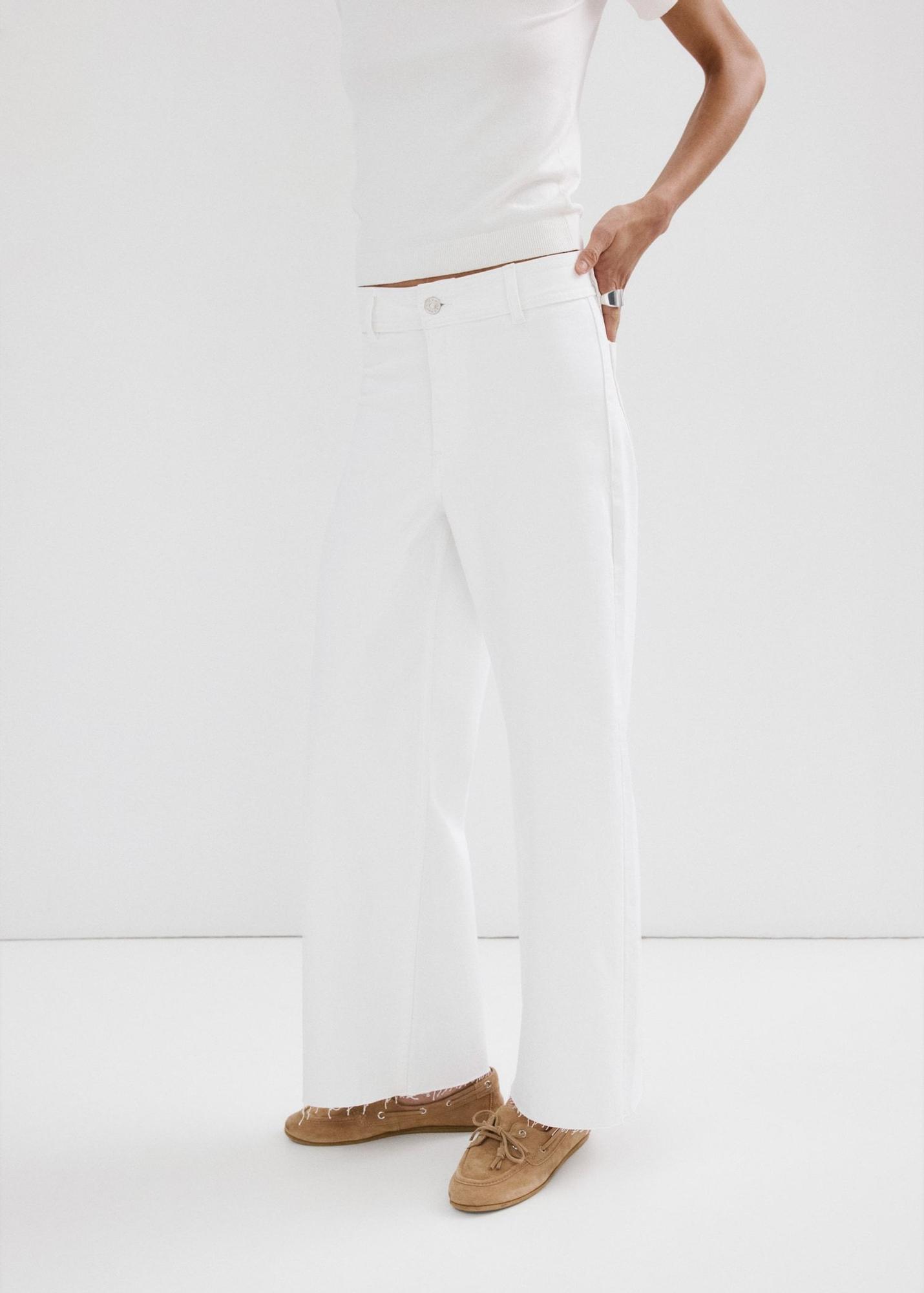 Pantalon jupe-culotte blanc