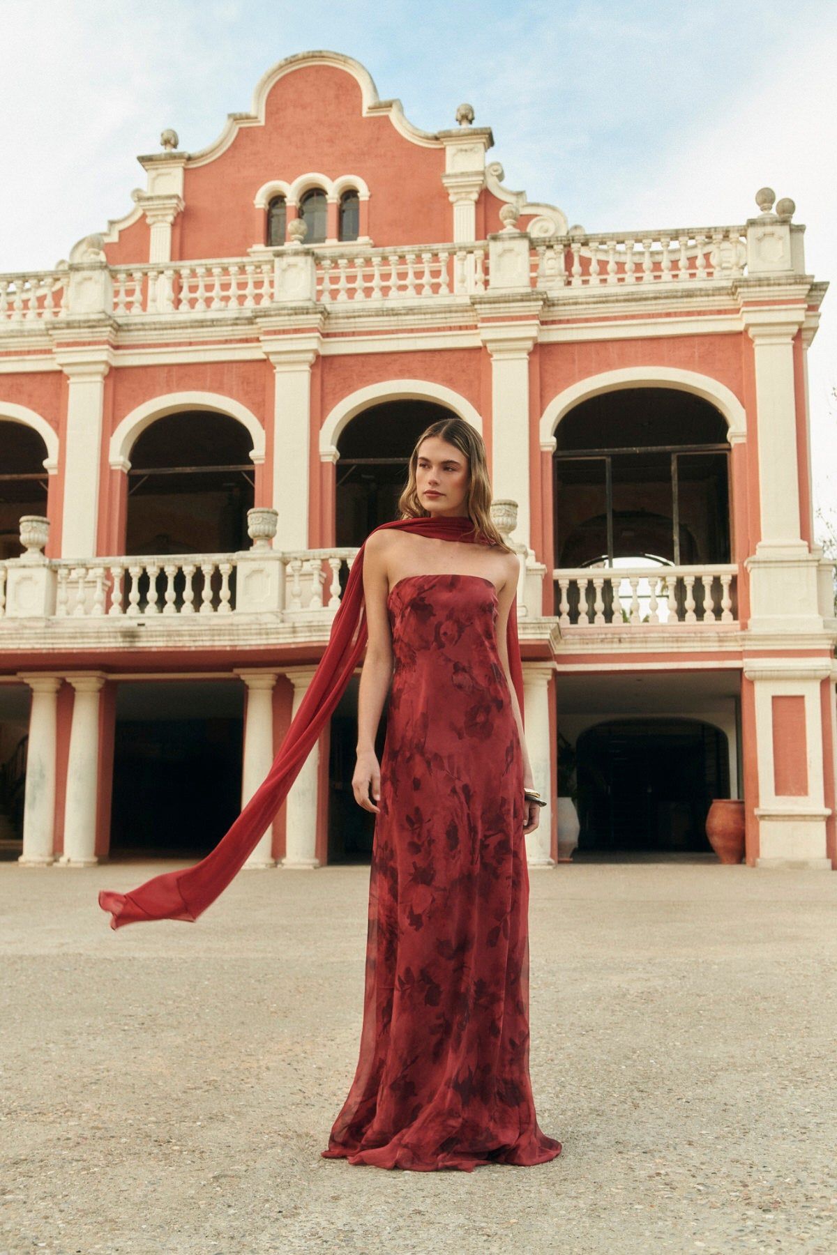 Robe d'invité imprimée bustier