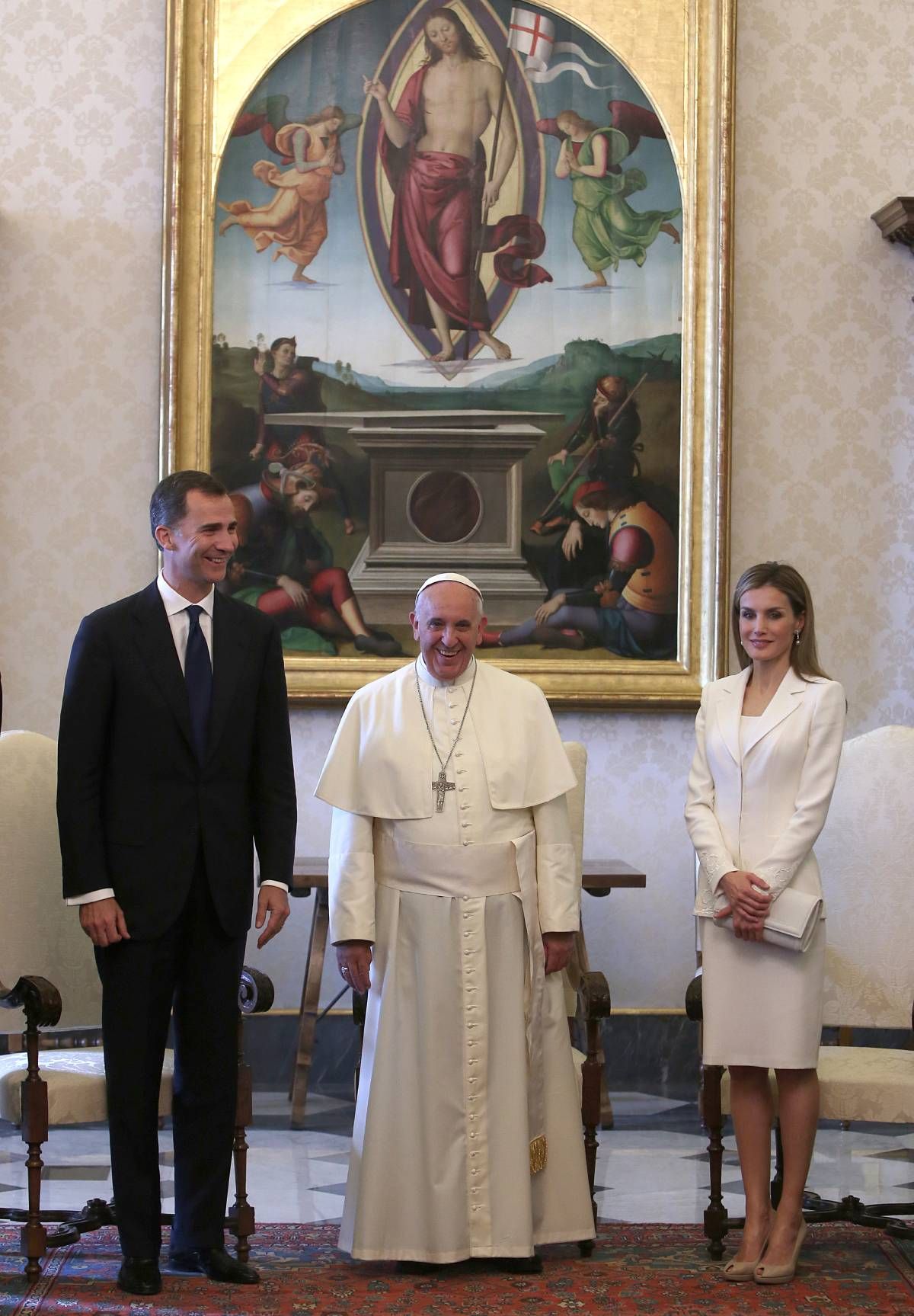 Rencontre du pape François avec les rois Felipe et Letizia au Vatican en juin 2014