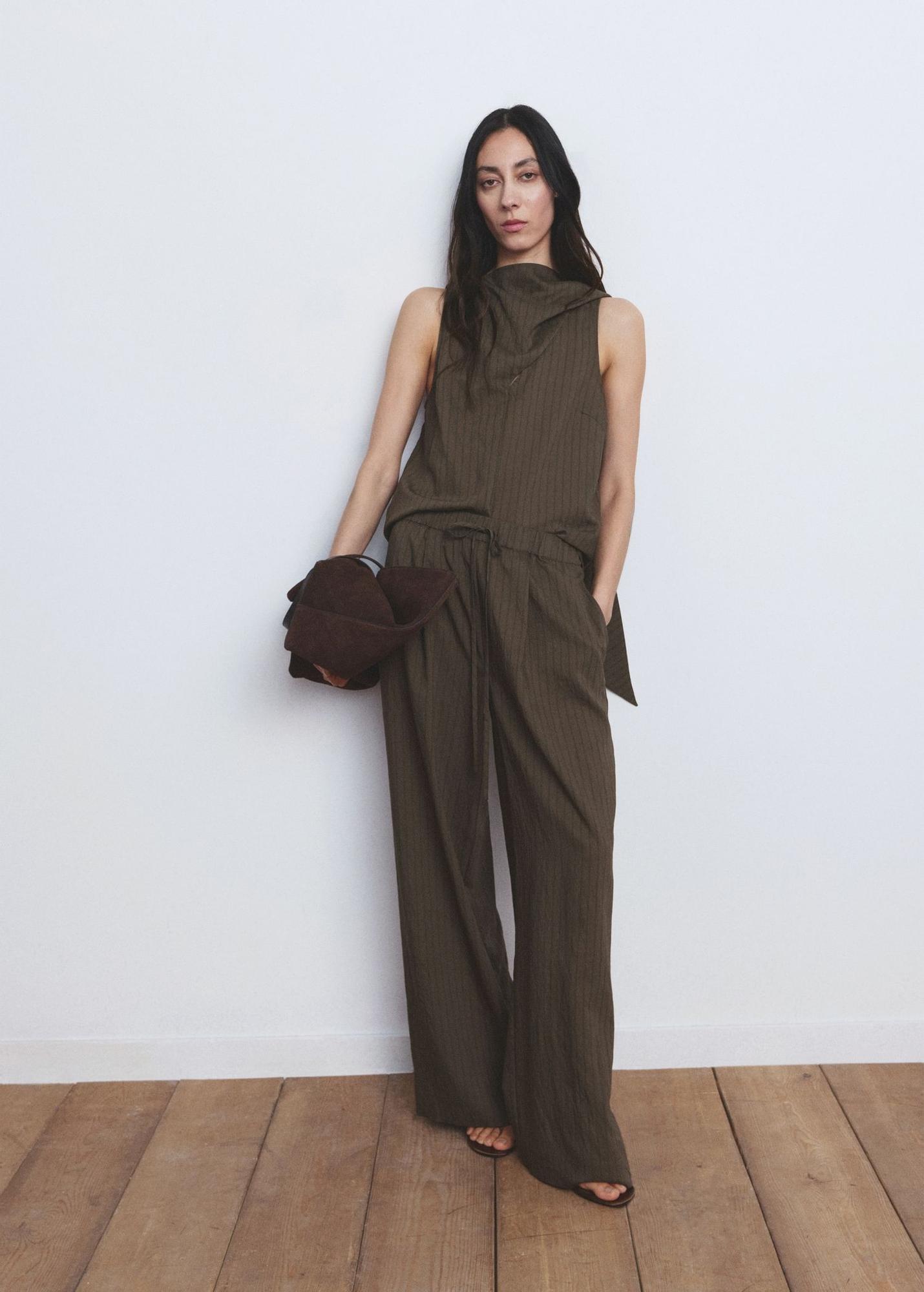 Ensemble haut et pantalon imprimé à rayures