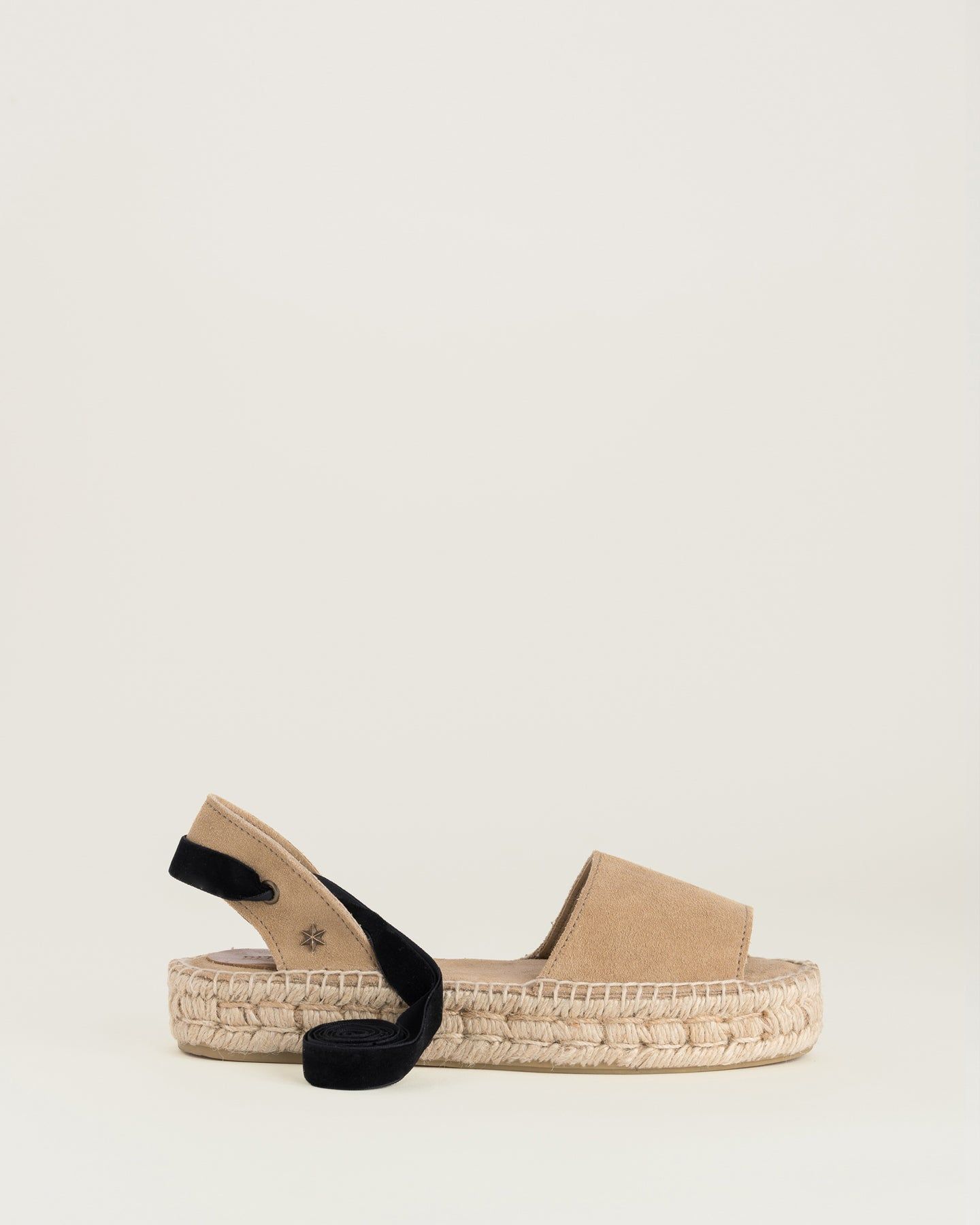 Espadrilles plates à rubans marron