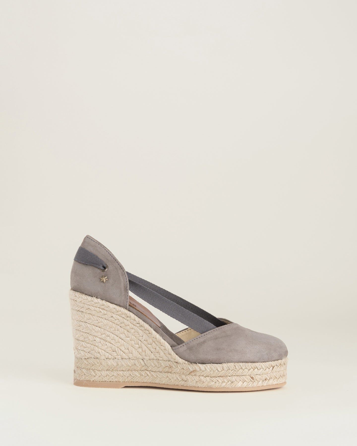 Espadrilles compensées hautes en gris