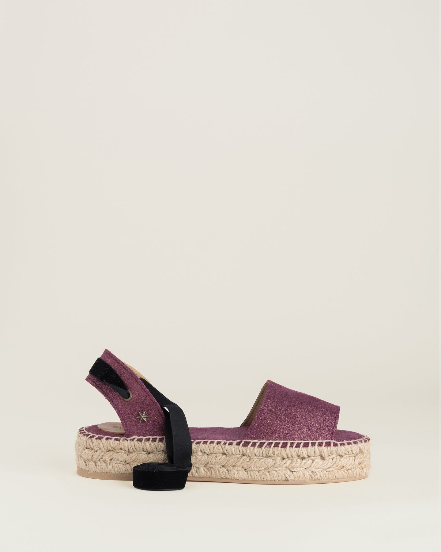 Espadrilles plates à paillettes et rubans