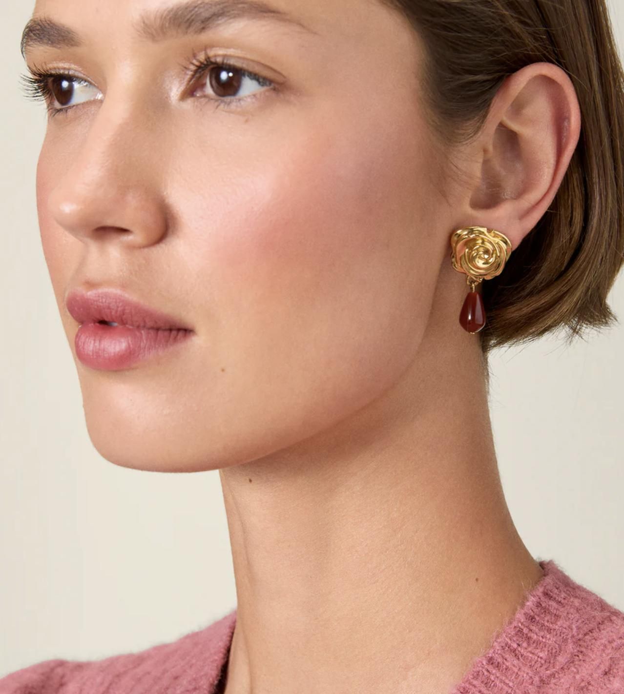 Boucles d'oreilles en perles dorées