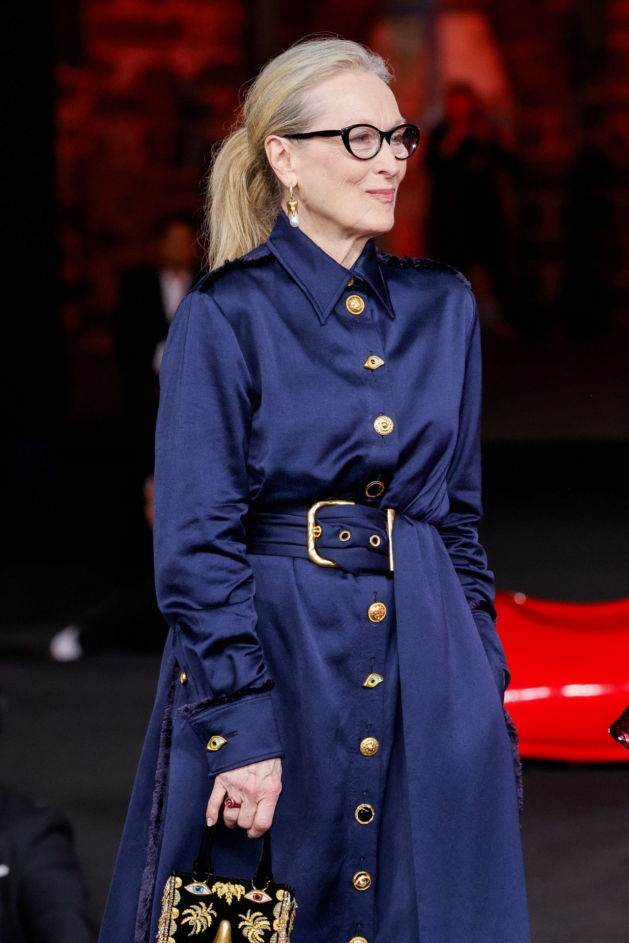 Meryl Streep au look Schiaparelli au Mexique.
