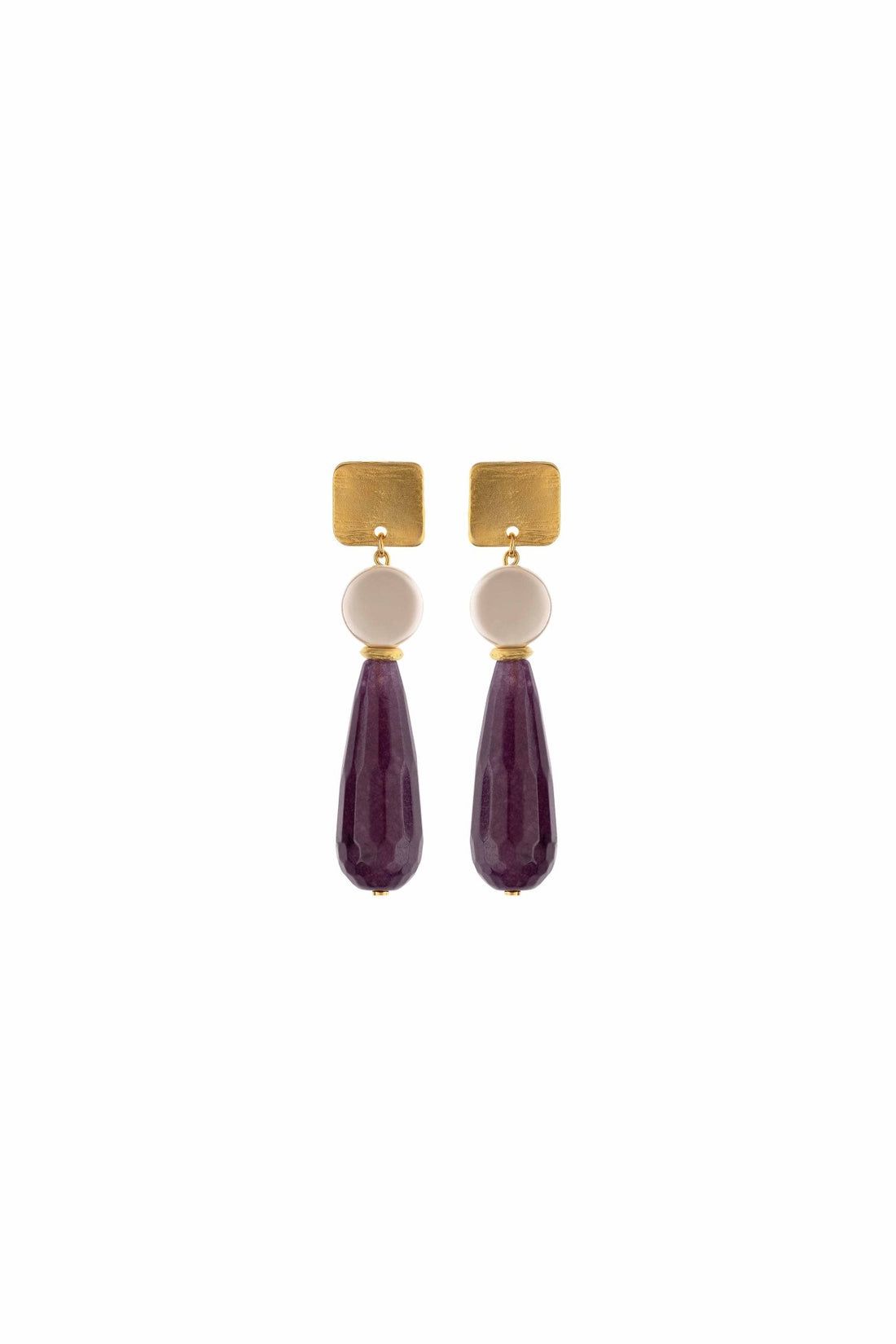 Boucles d'oreilles longues avec pierres naturelles
