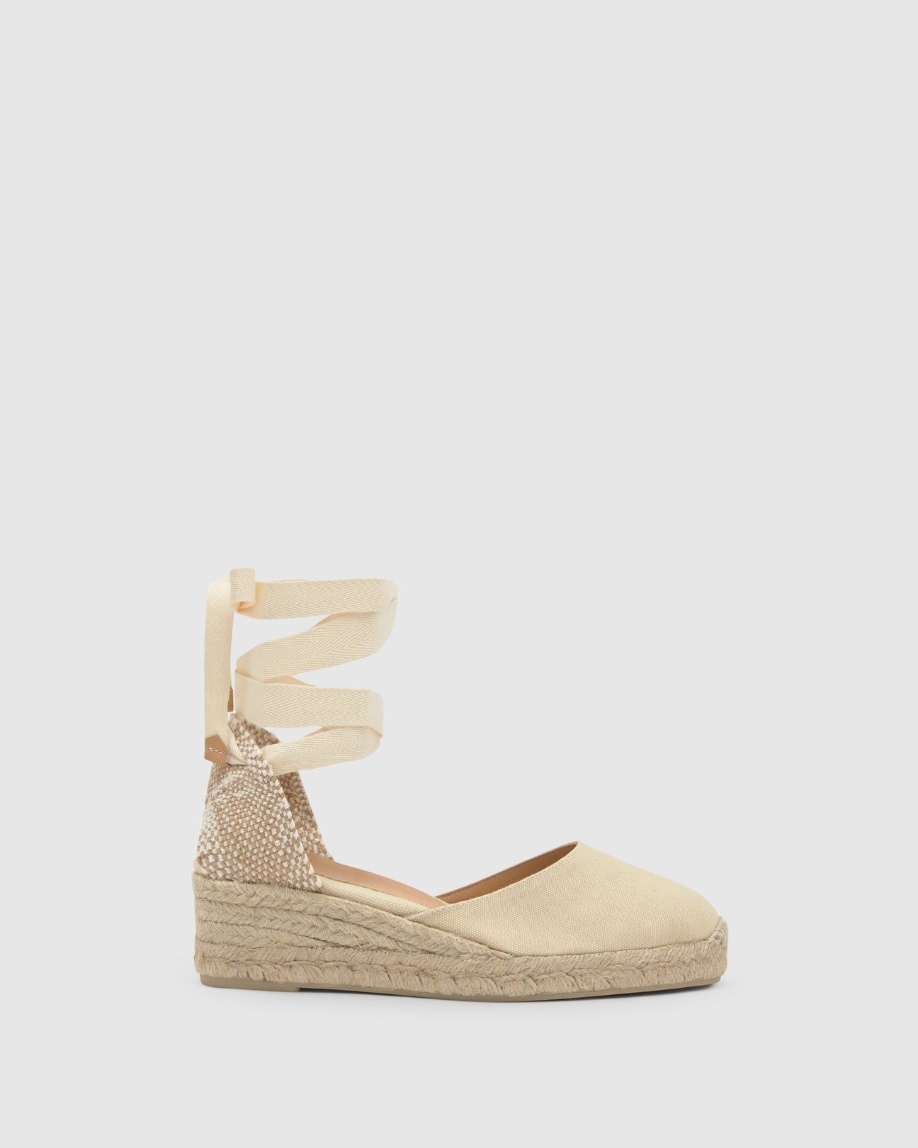Espadrilles compensées basses beiges