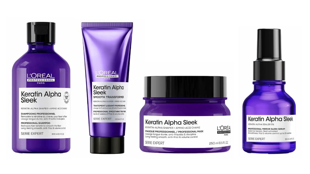 Les produits de la ligne Keratin Alpha Sleek de L'Oréal Professionnel pour des cheveux parfaits
