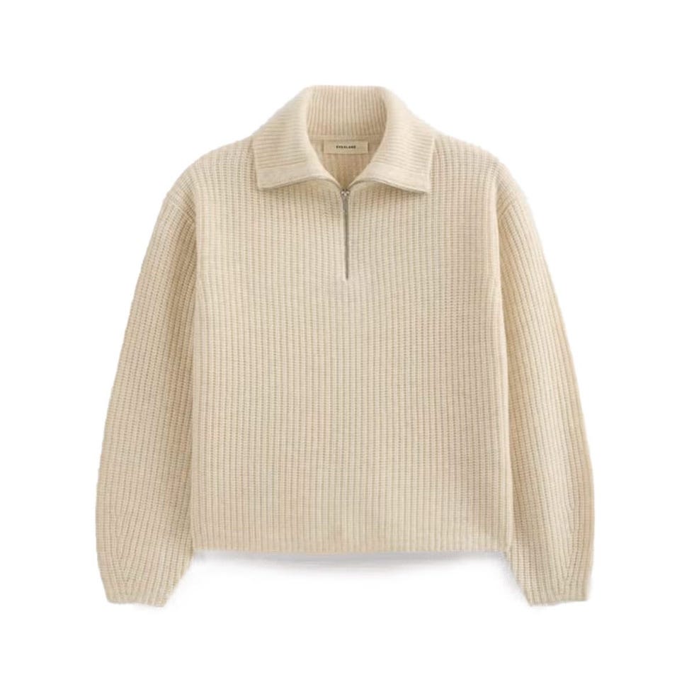 Pull demi-zippé en mérinos de luxe