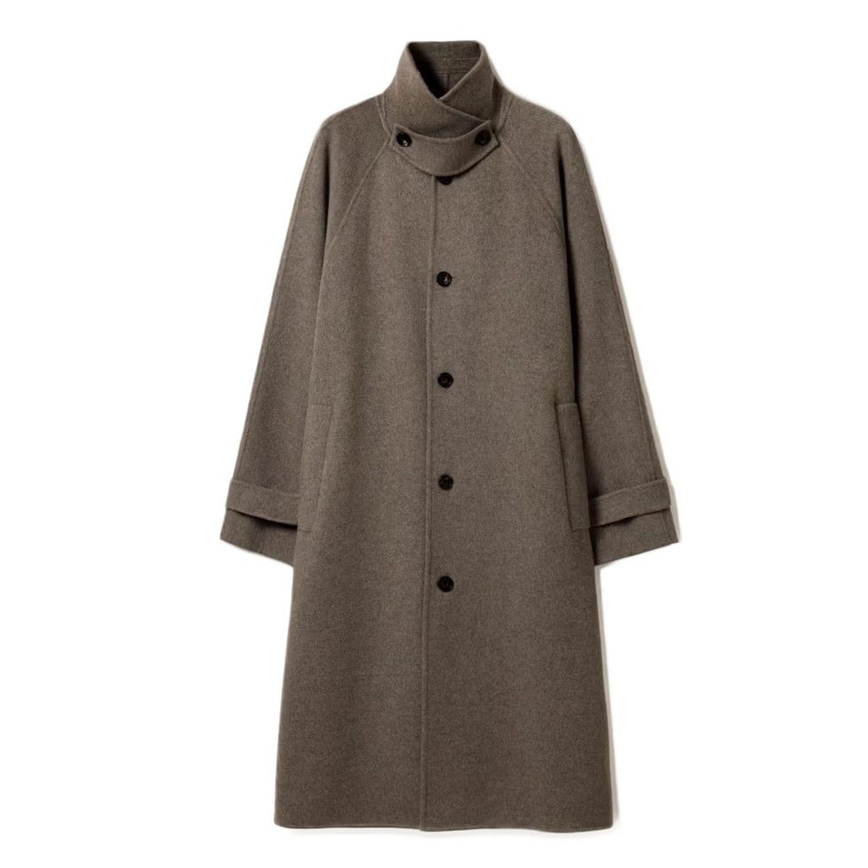 Manteau oversize en laine et soie double face