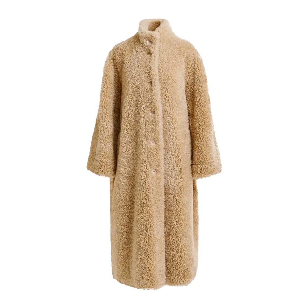 Manteau oversize en fausse peau de mouton