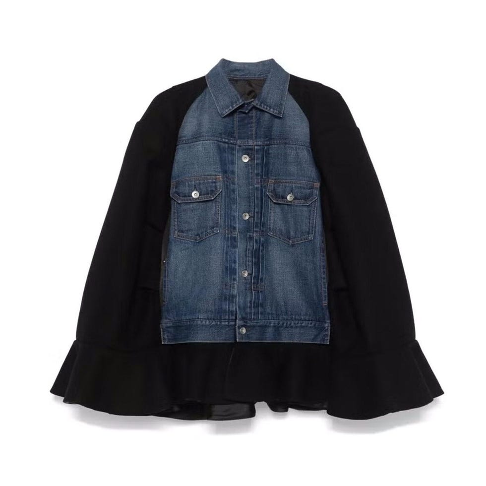 Cape à panneau en denim