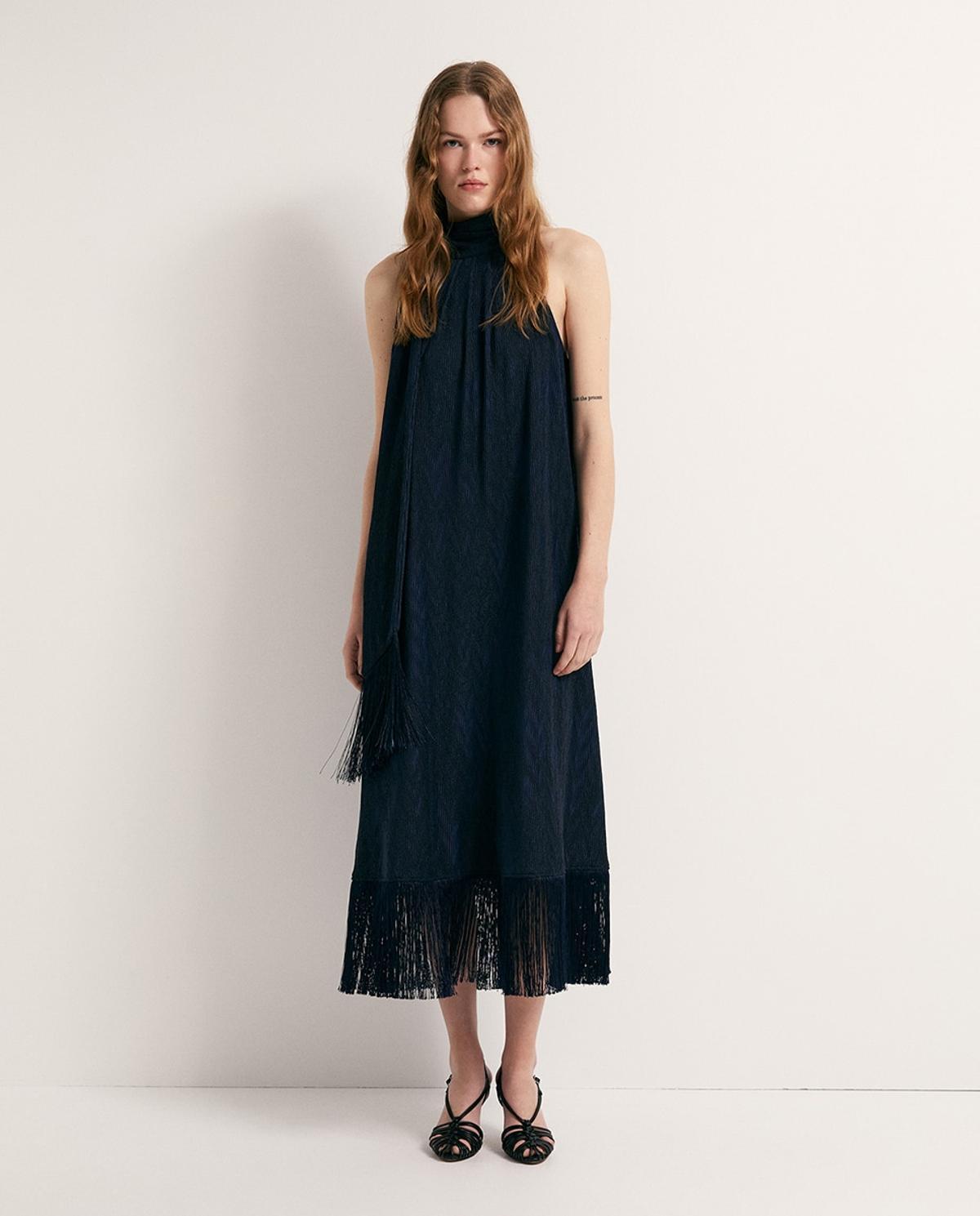 Robe dos nu à franges