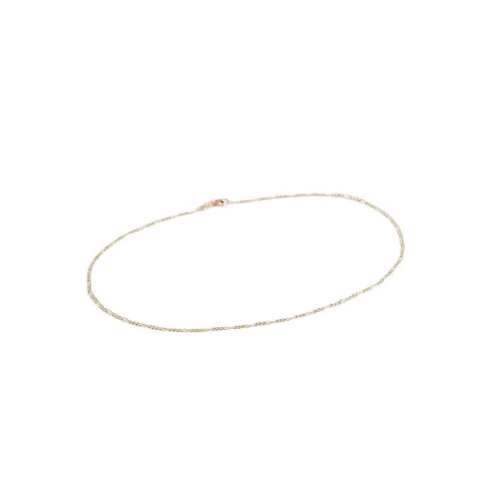 Bracelet de cheville Figaro 14 carats